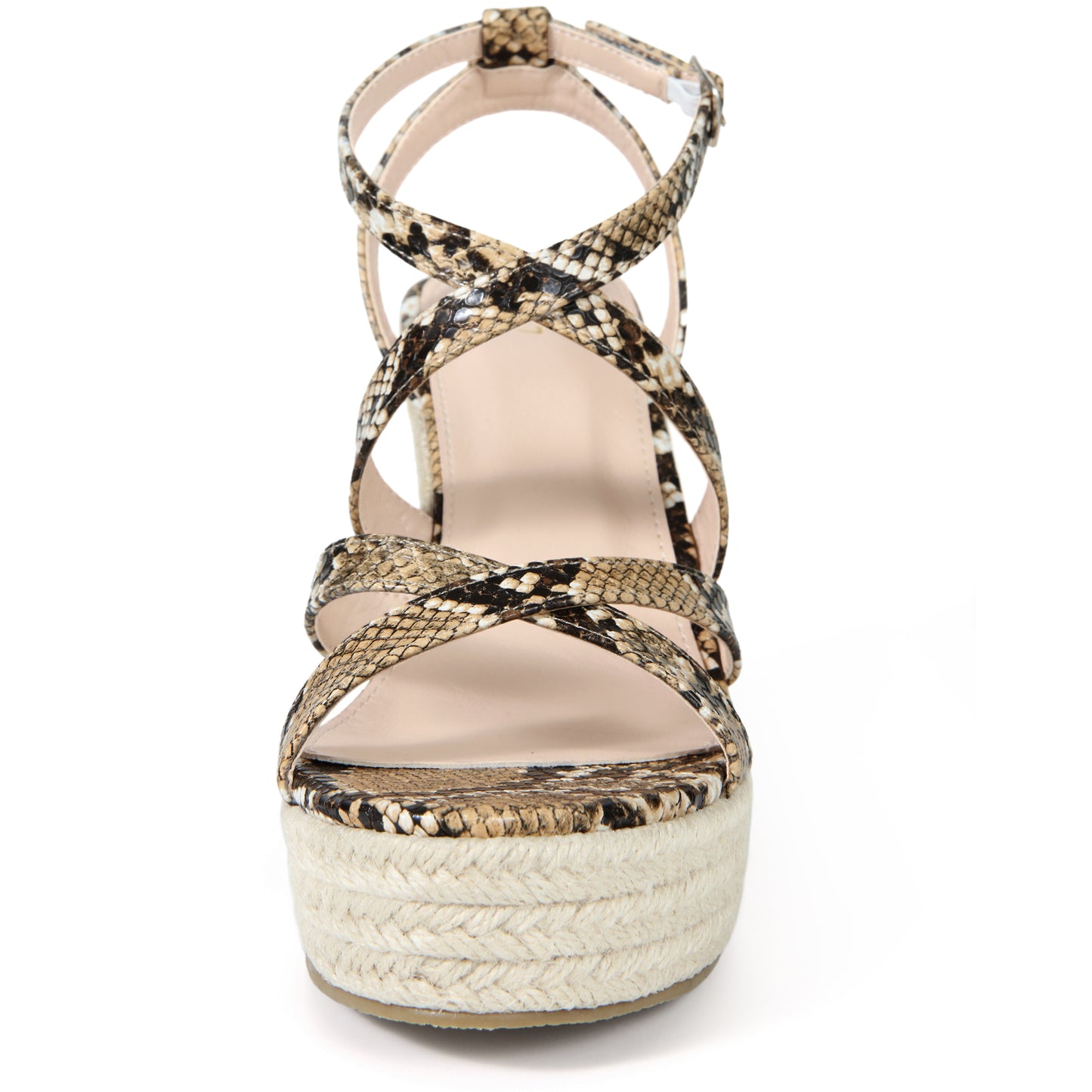 Women's Snake Print Strappy Espadrilles Wedge Heel Platform Sandals