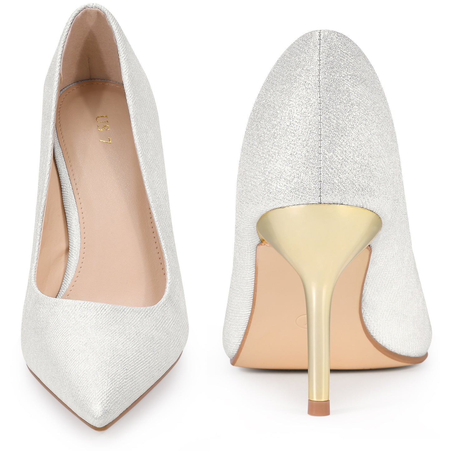 Women Pointed Toe High Heel Stiletto Slip On Pumps Wedding Dress Shoes
