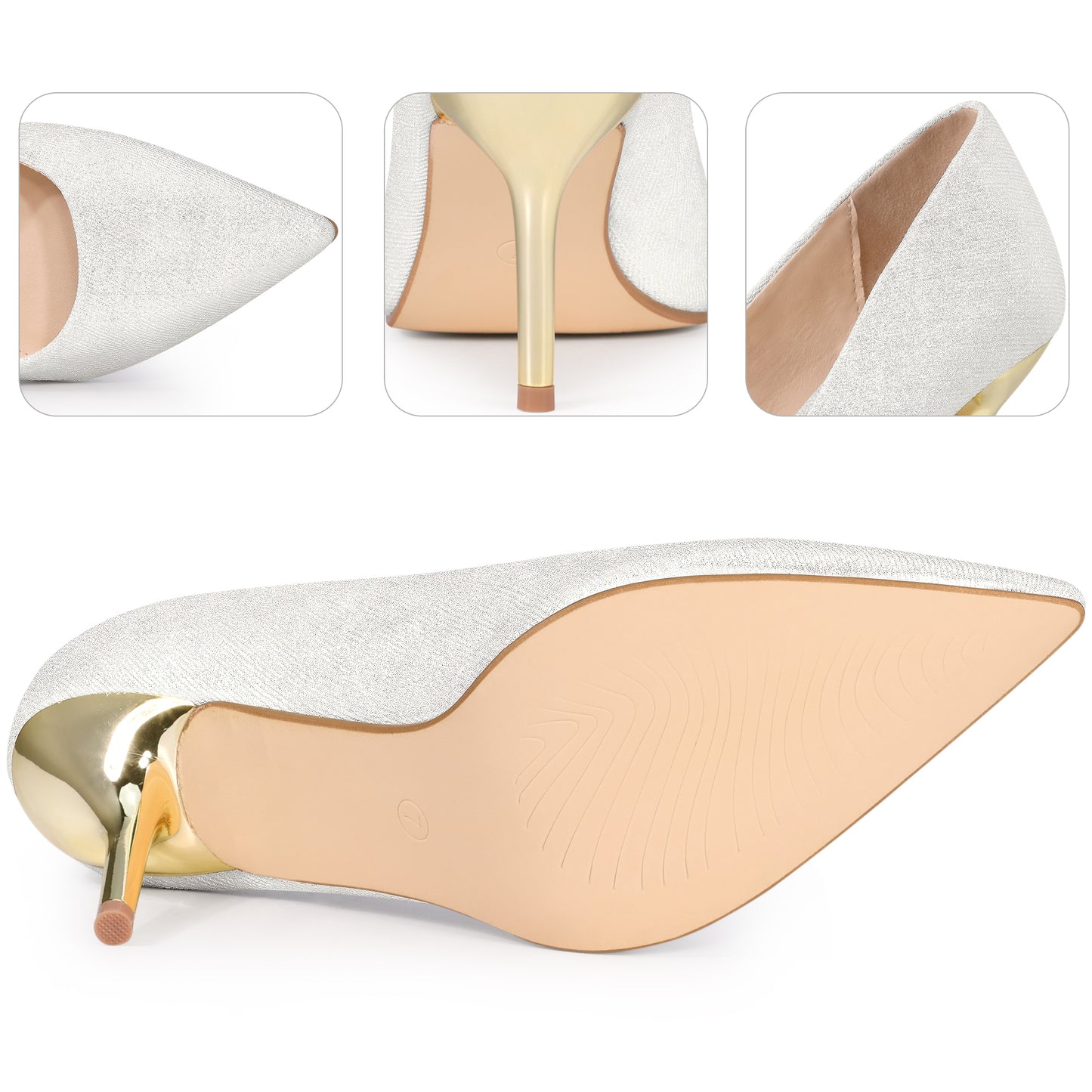 Women Pointed Toe High Heel Stiletto Slip On Pumps Wedding Dress Shoes