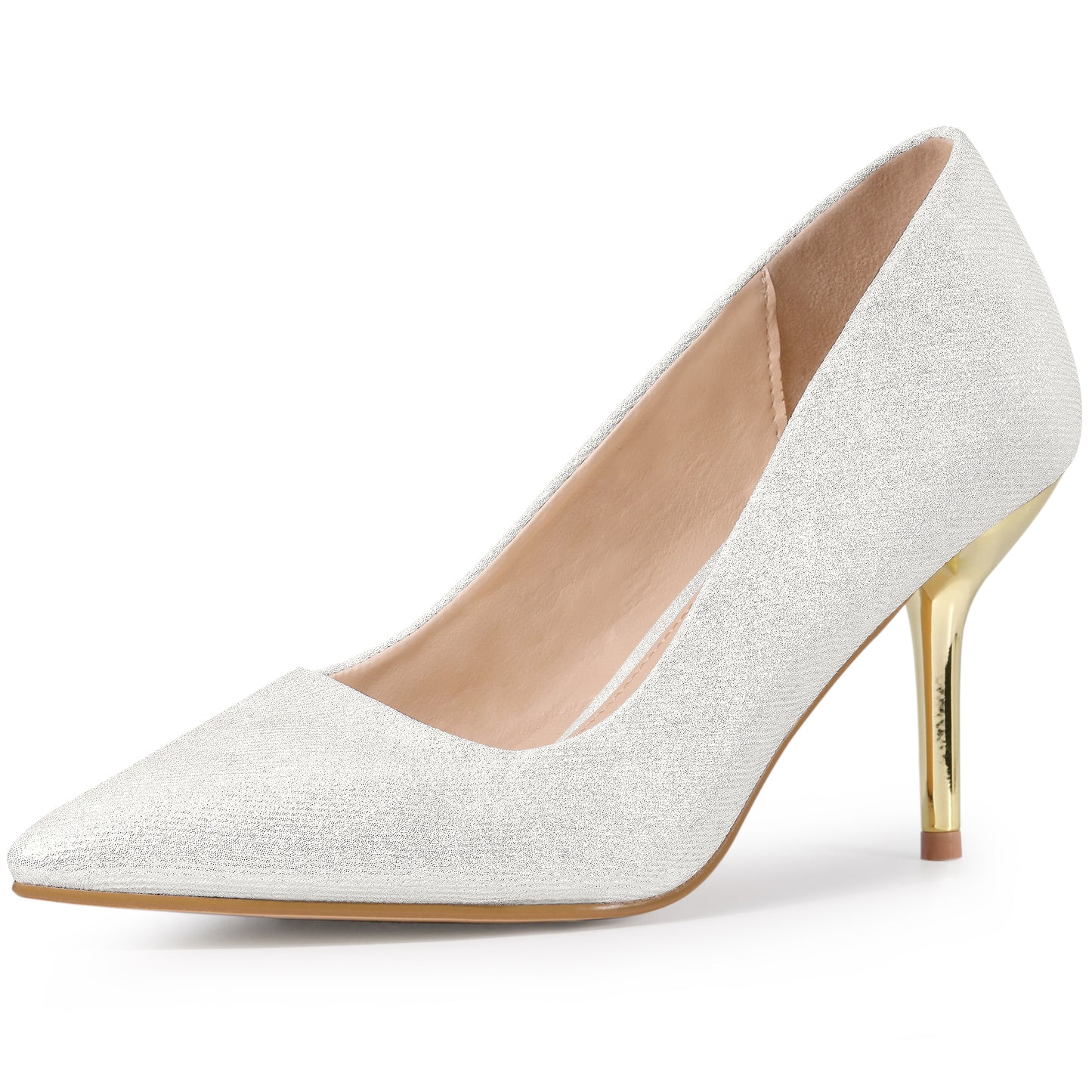Women Pointed Toe High Heel Stiletto Slip On Pumps Wedding Dress Shoes