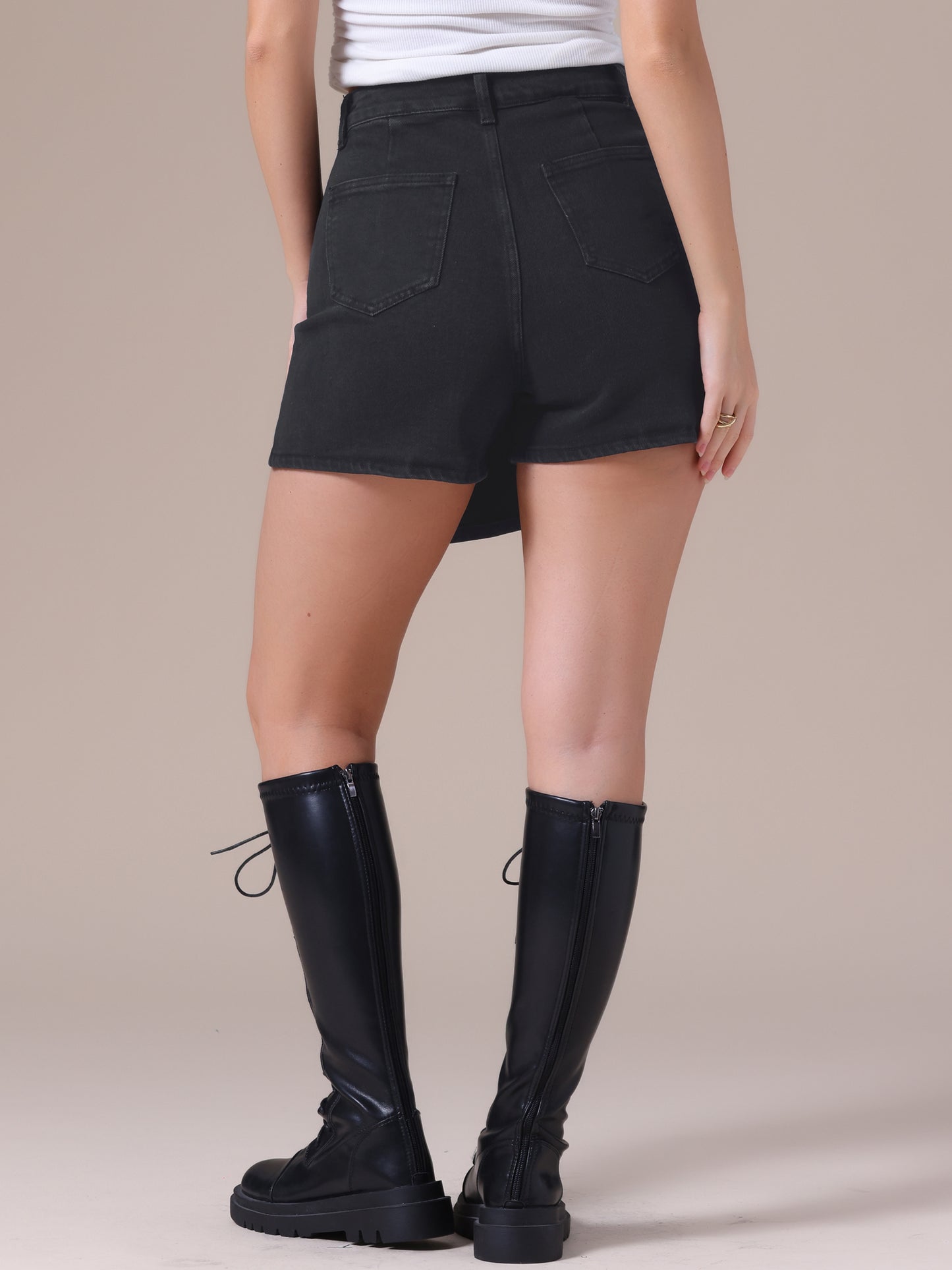 Women's Denim Skorts High Waisted Mini Wrap Skort Skirt