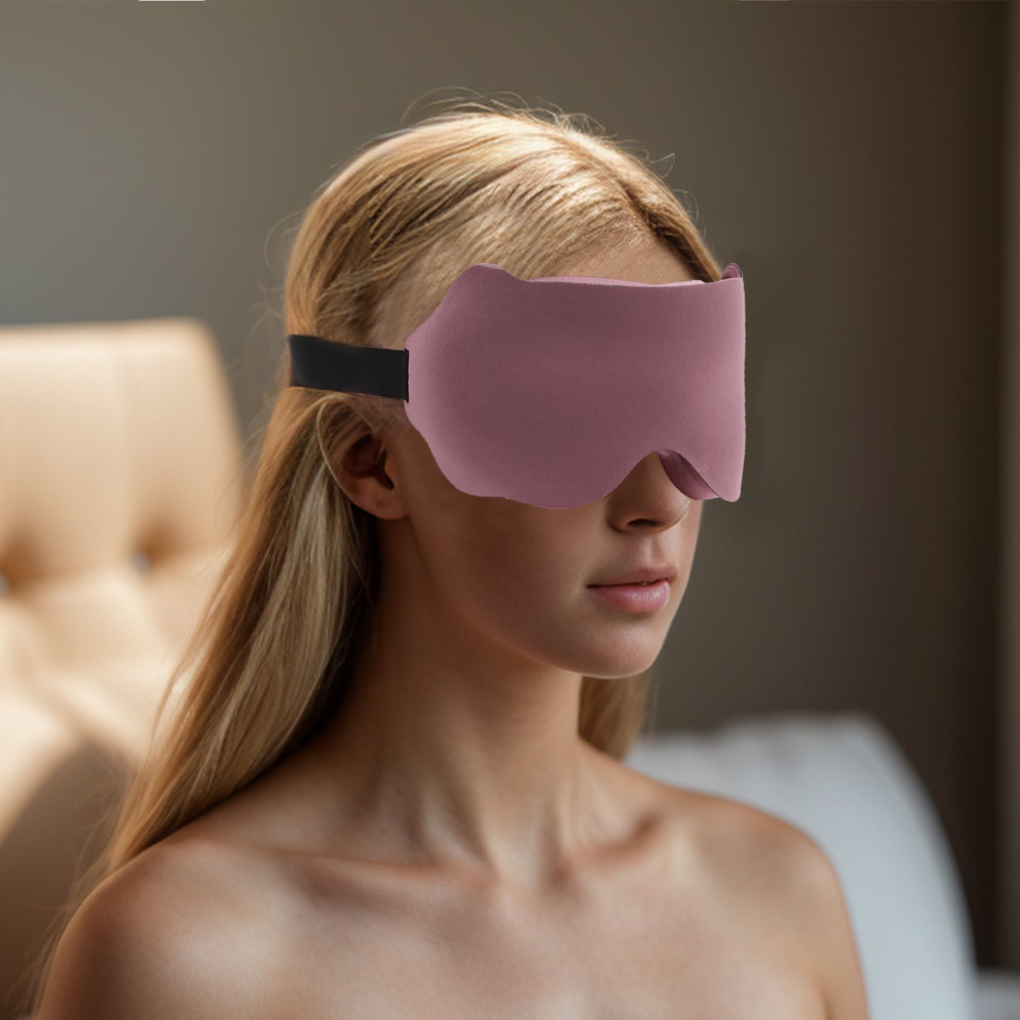 Soft Wave Shape 3D Eye Mask for Travel Office Cameo
