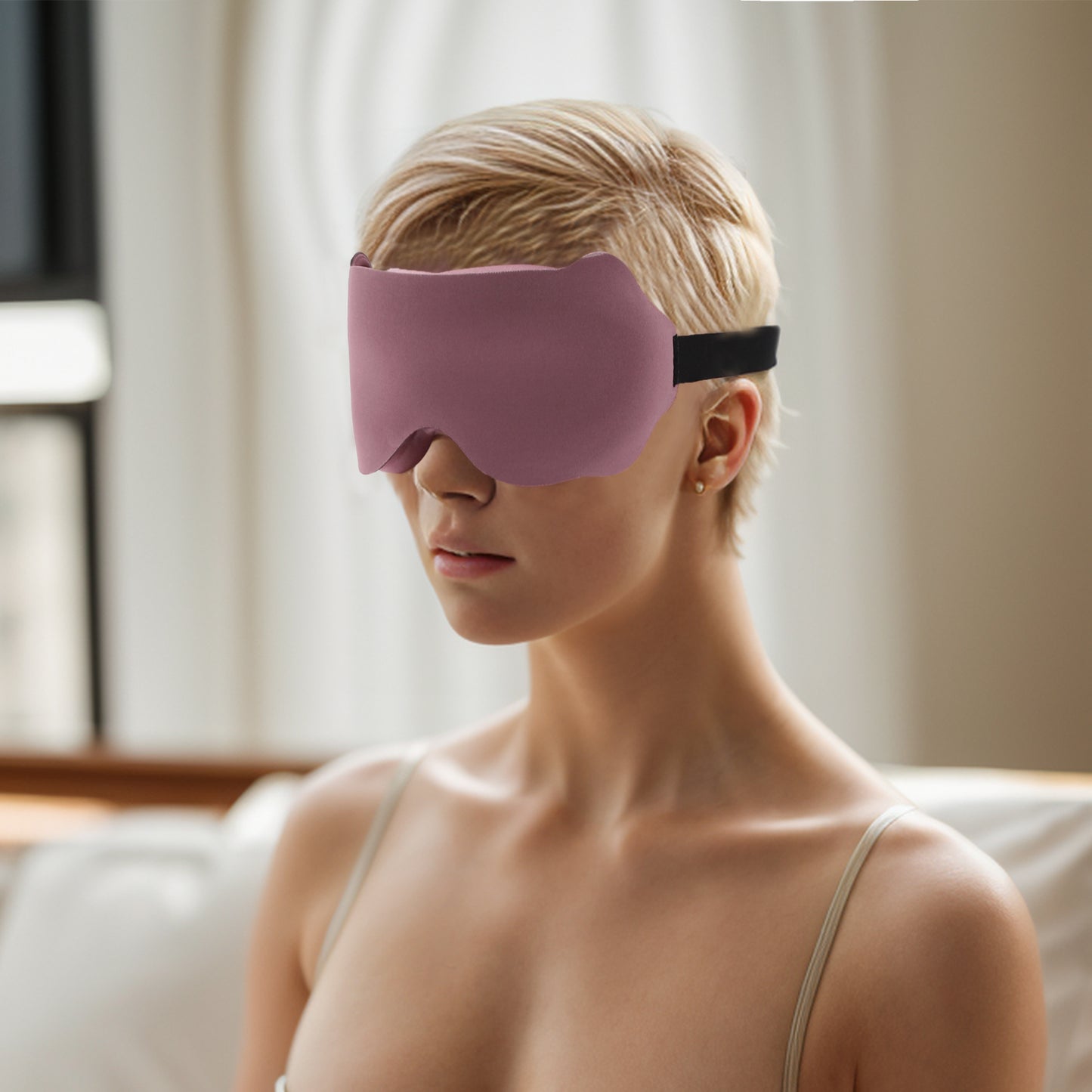 Soft Wave Shape 3D Eye Mask for Travel Office Cameo