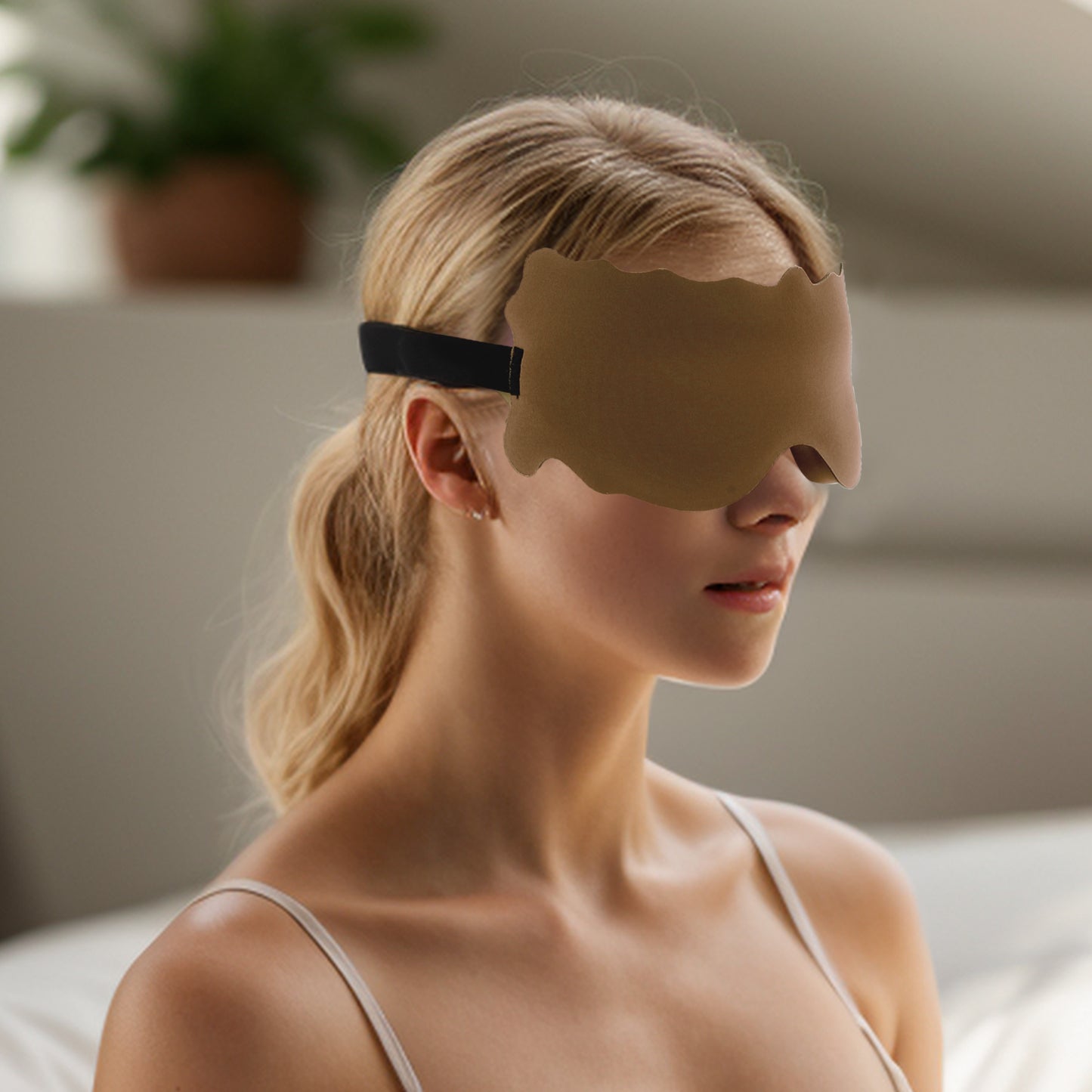 Soft Butterfly Shape 3D Eye Mask for Travel Office Camel