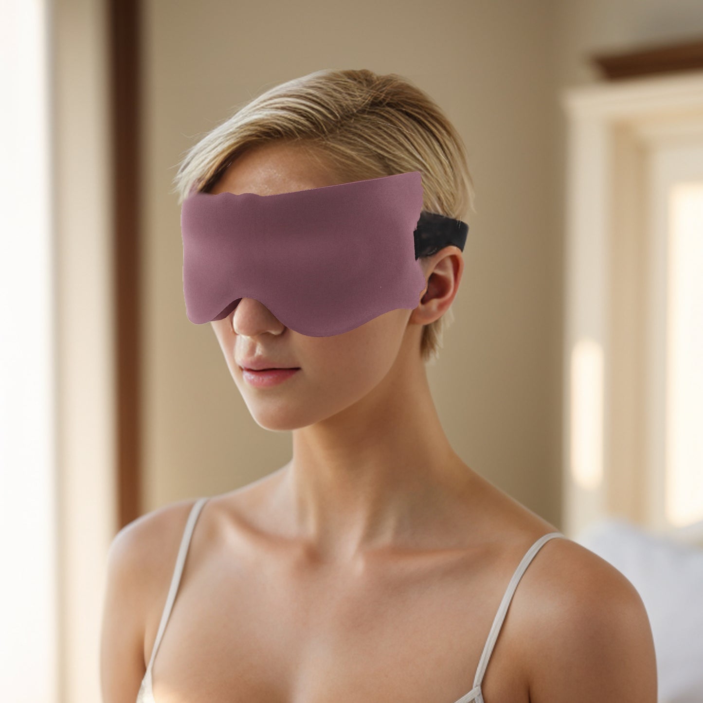 Soft Elastic Buckle Band 3D Eye Mask for Travel Office Cameo
