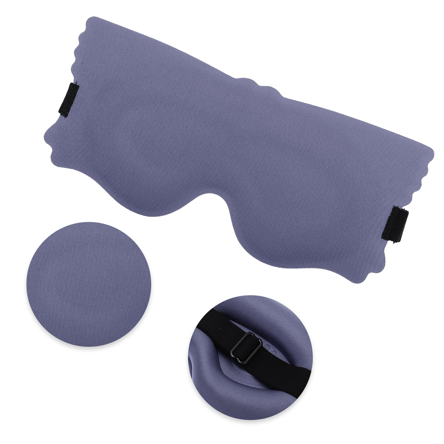 Soft Elastic Buckle Band 3D Eye Mask for Travel Office Purple