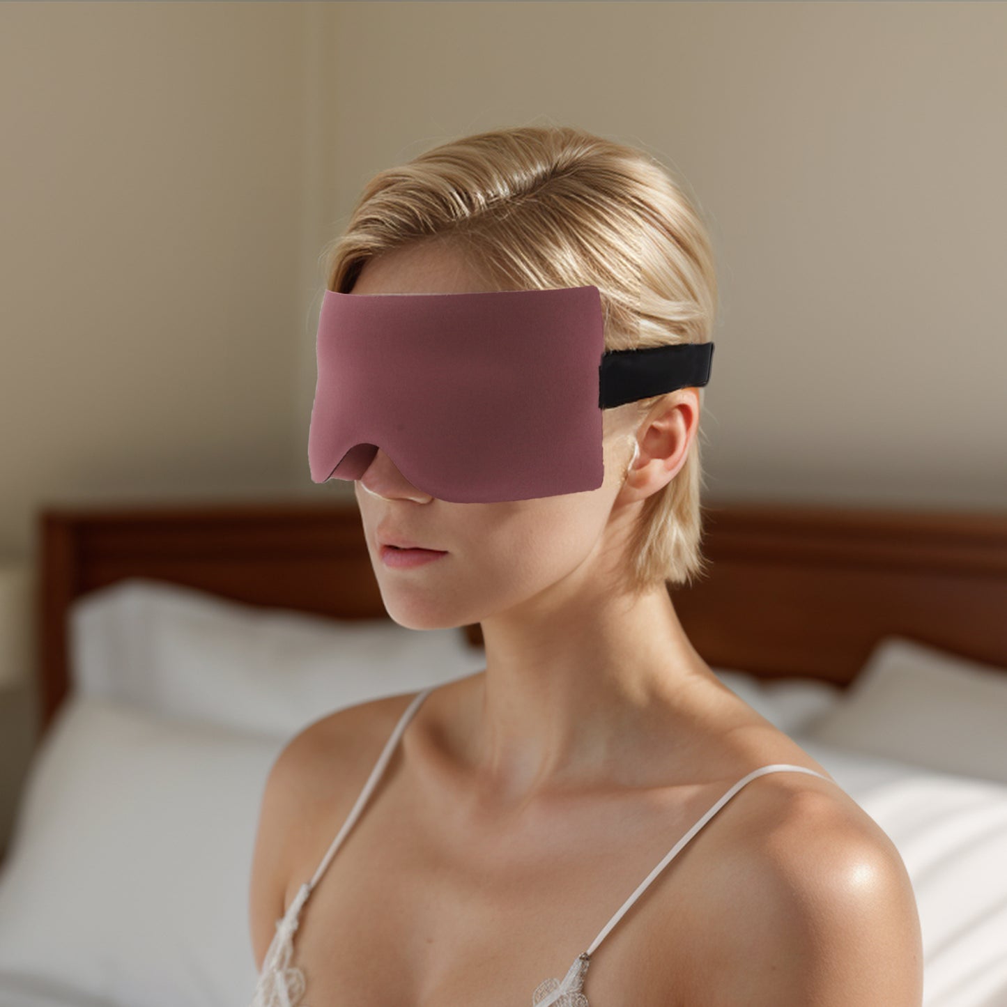 Soft Geometric Shape 3D Eye Mask for Travel Office Cameo