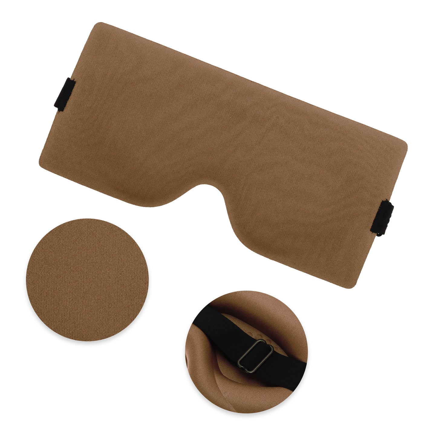 Soft Geometric Shape 3D Eye Mask for Travel Office Camel
