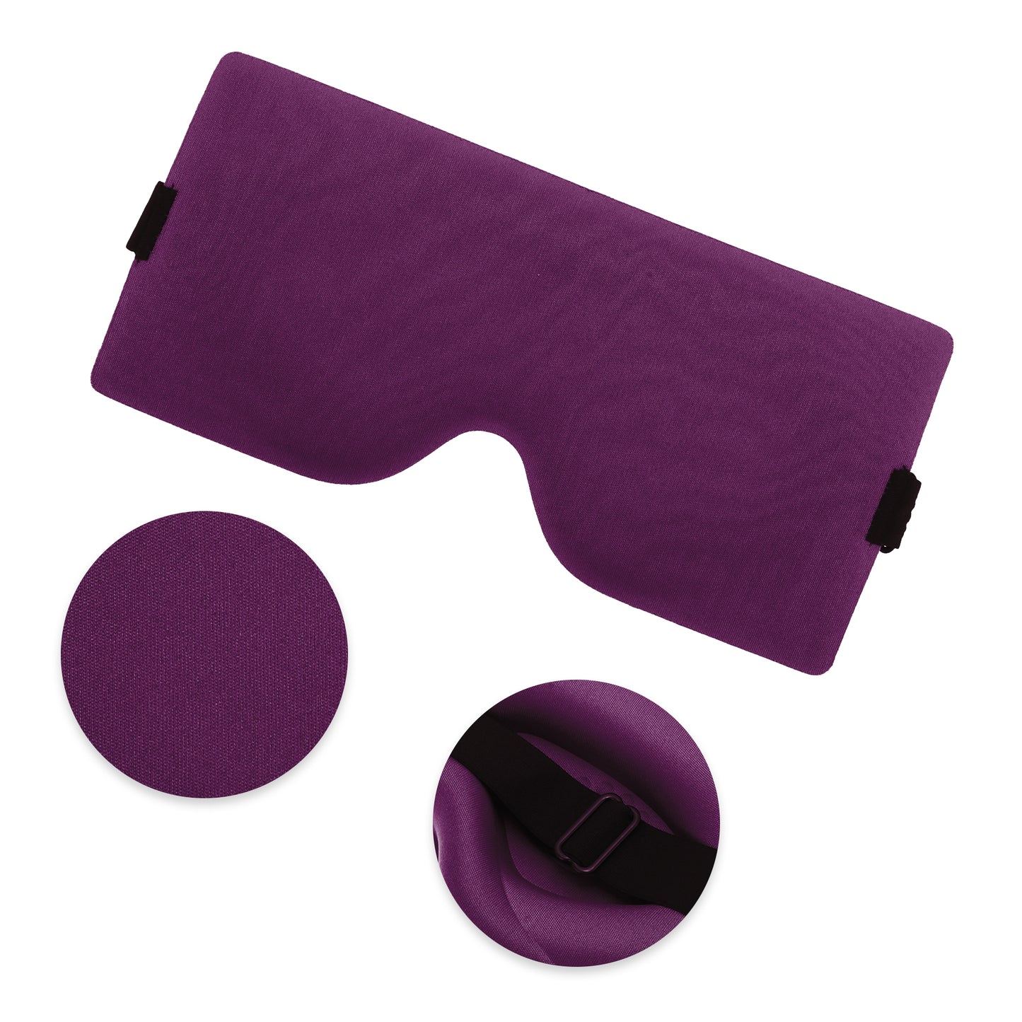 Soft Geometric Shape 3D Eye Mask for Travel Office Purplish Red