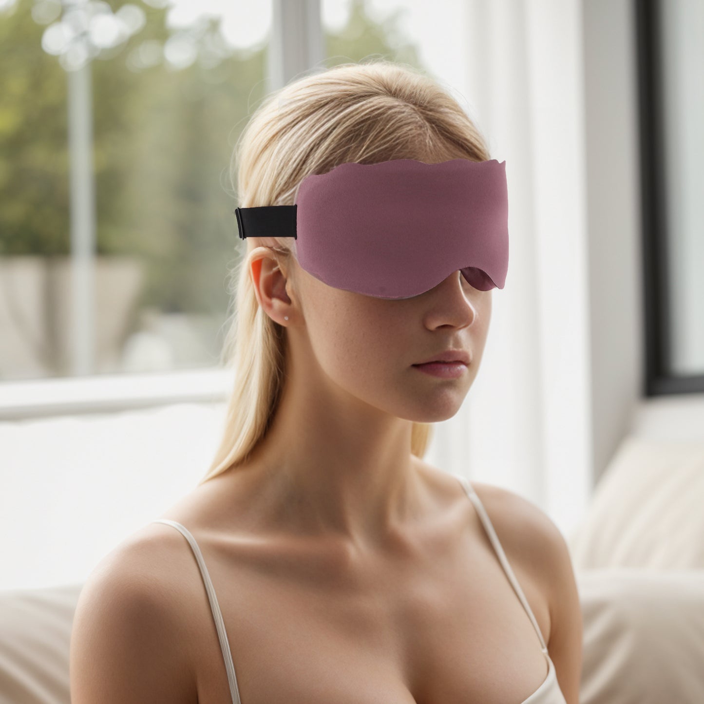 Soft Elliptical Shape 3D Eye Mask for Travel Office Cameo