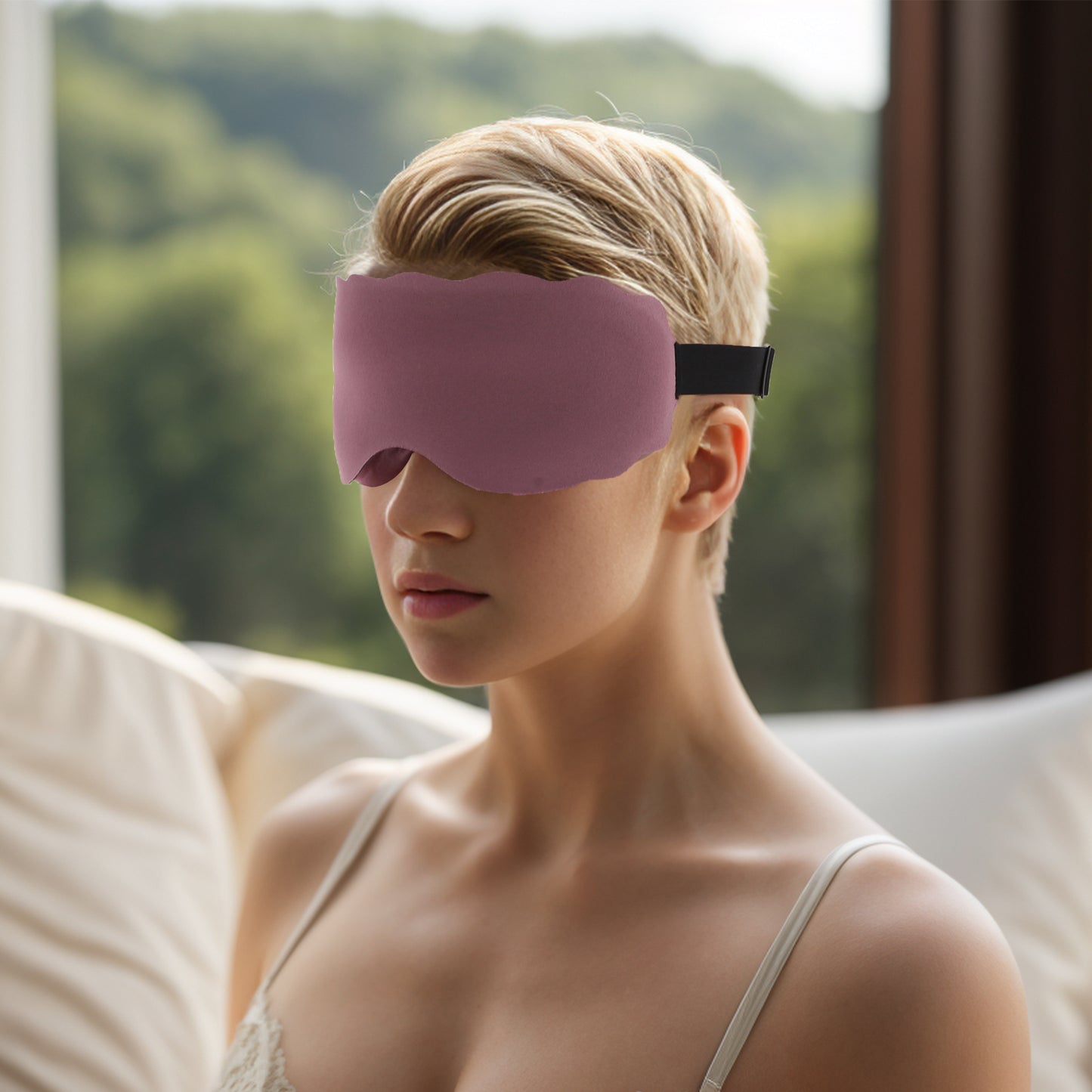 Soft Elliptical Shape 3D Eye Mask for Travel Office Cameo