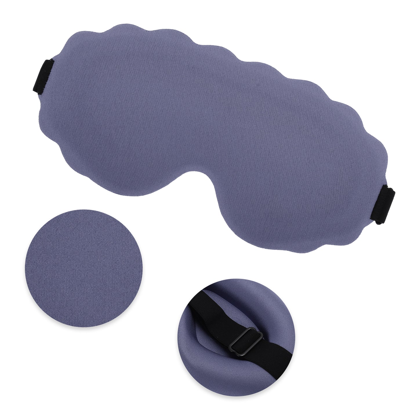 Soft Elliptical Shape 3D Eye Mask for Travel Office Purple