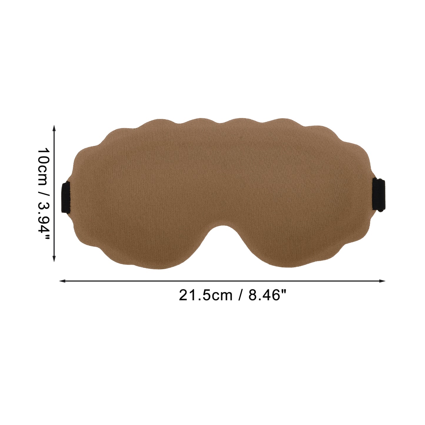 Soft Elliptical Shape 3D Eye Mask for Travel Office Camel