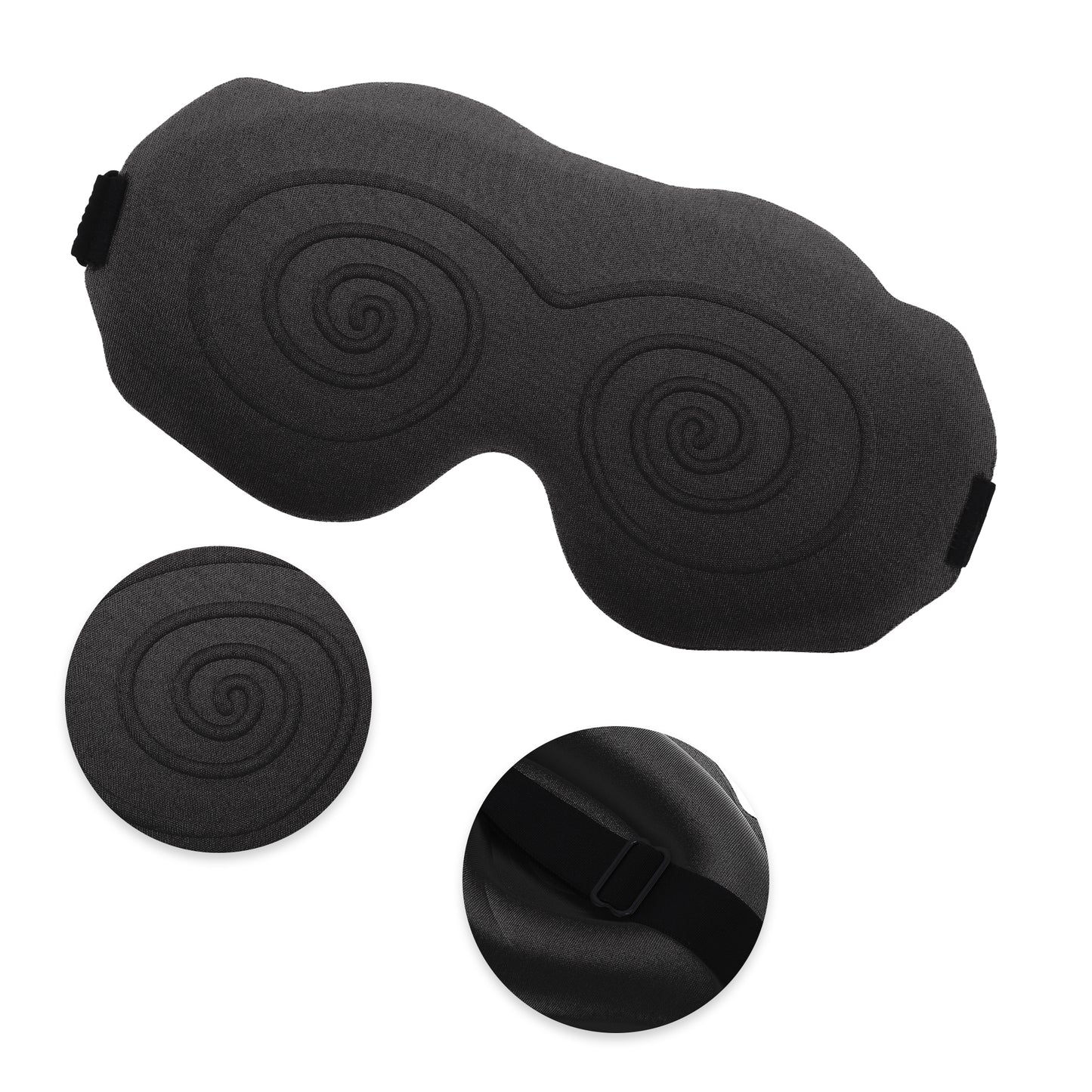 Soft Curved Shape 3D Eye Mask for Travel Office Black