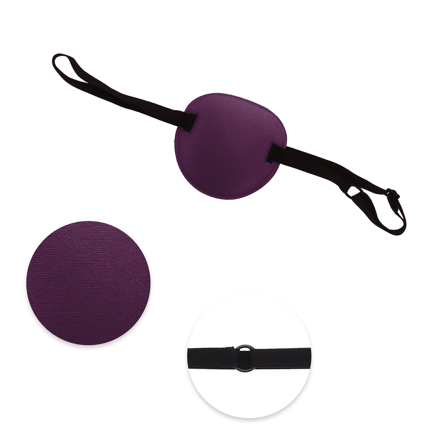 Soft Ring Buckle Shape 3D Eye Mask Single Eye Shade Cover Purplish Red