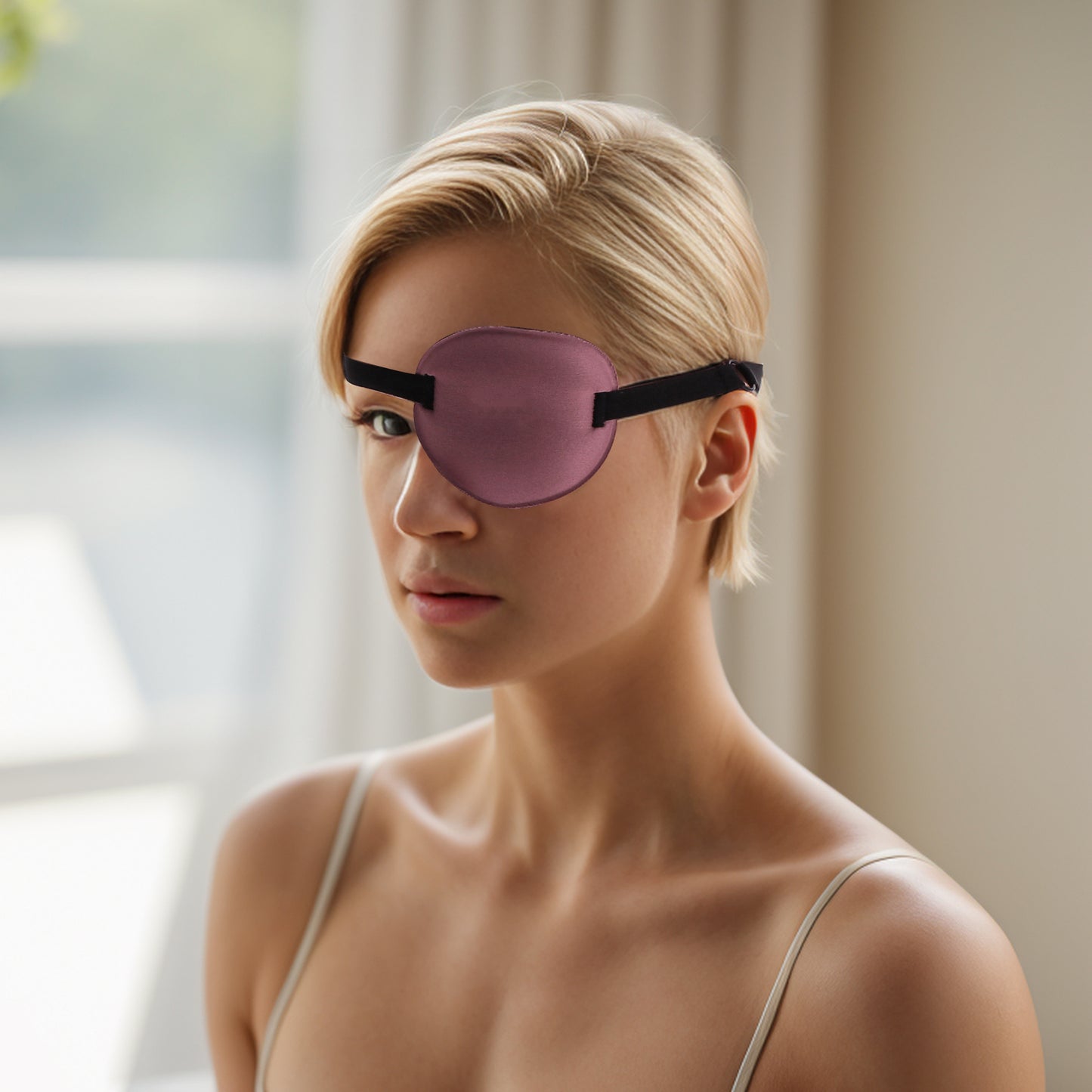 Soft Ring Buckle Shape 3D Eye Mask Single Eye Shade Cover Cameo