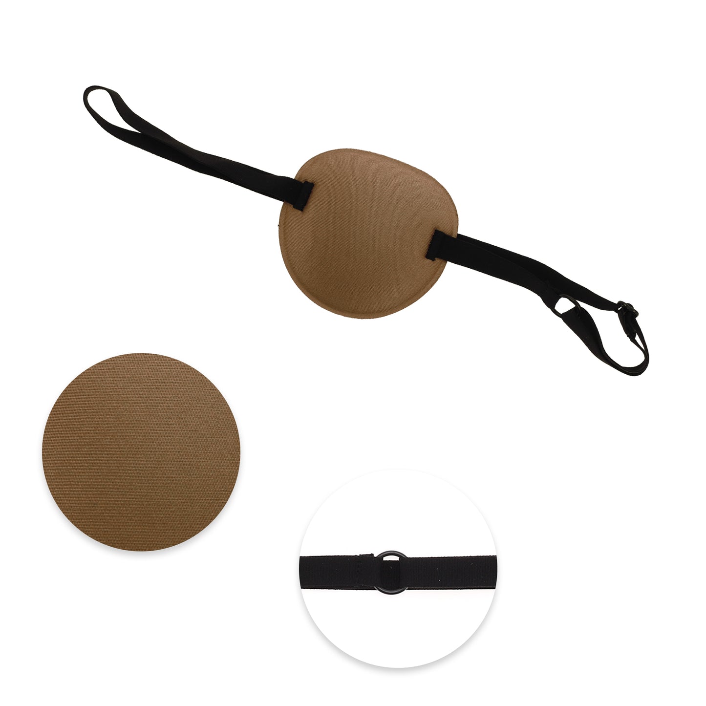 Soft Ring Buckle Shape 3D Eye Mask Single Eye Shade Cover Camel