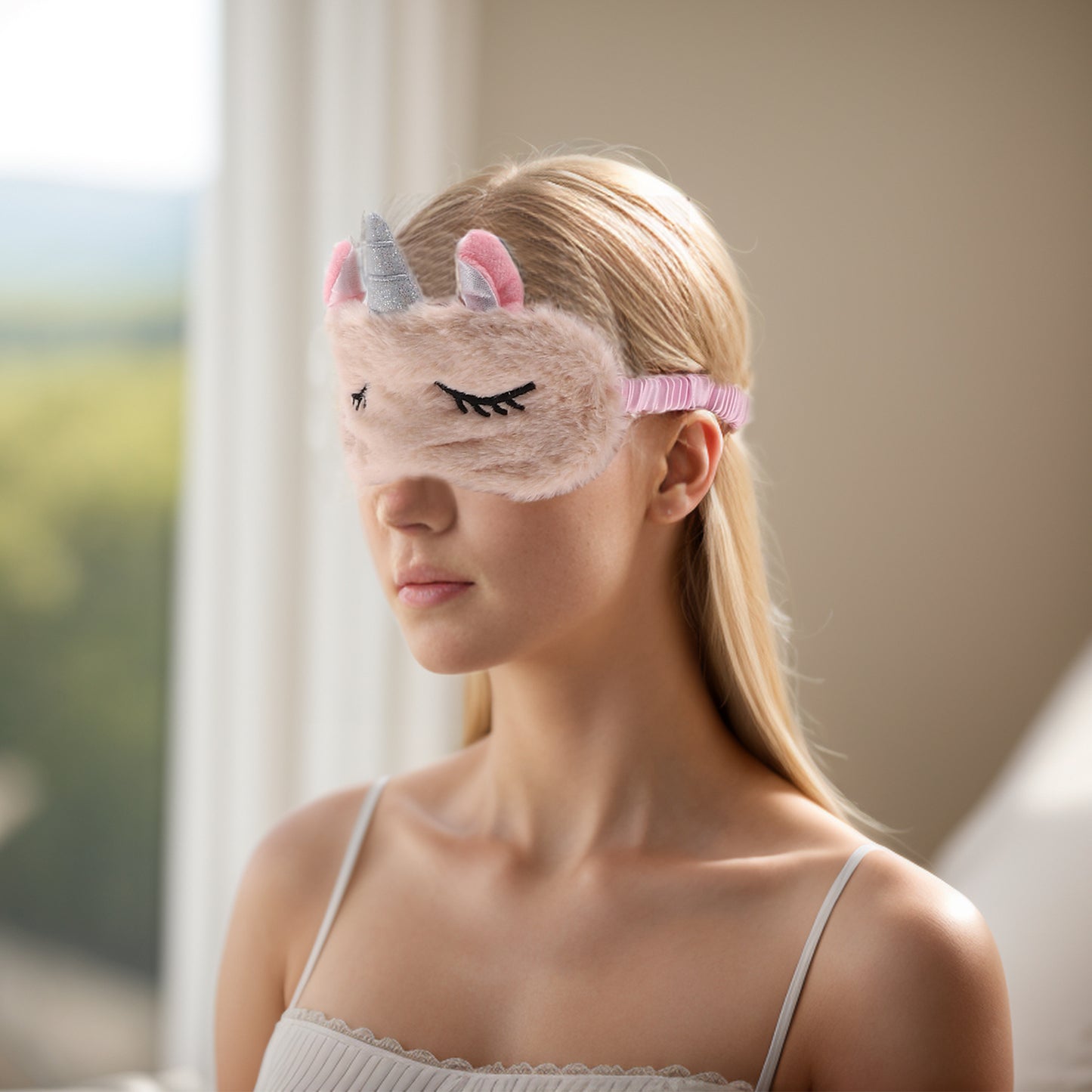 Cartoon Sleep Mask Soft Eye Shade Cover for Rest Beige