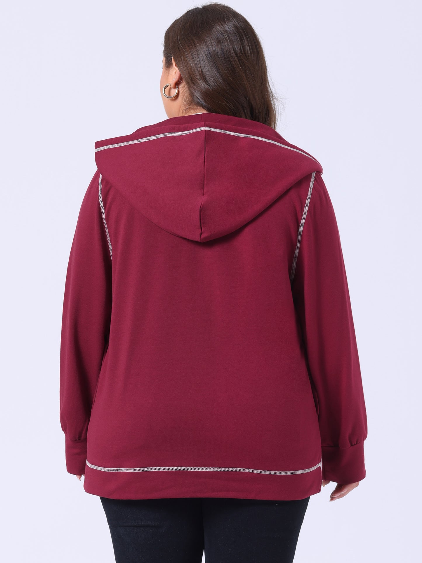 Women's Plus Size Jacket Zip Front Long Sleeve with Pockets Hoodie Jackets