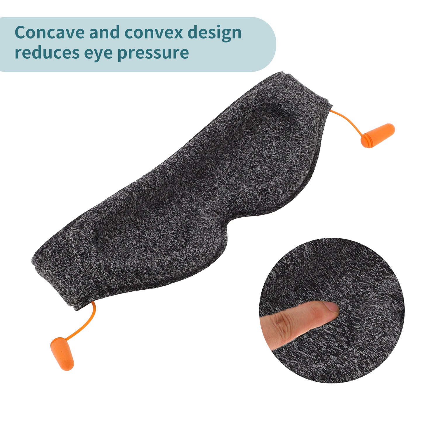 Zero Pressure Sleep Eye Mask, Deep Contoured 3D Eye Covers with Earplugs Black