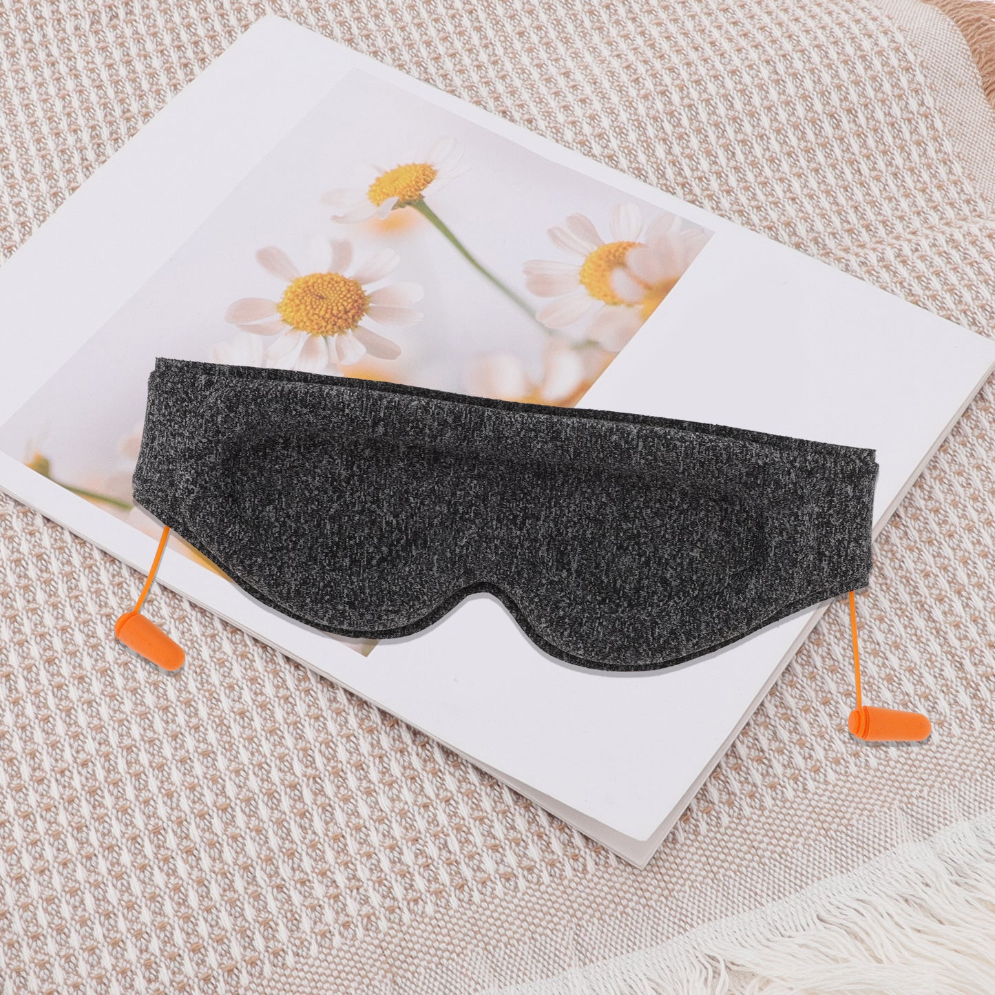 Zero Pressure Sleep Eye Mask, Deep Contoured 3D Eye Covers with Earplugs Black