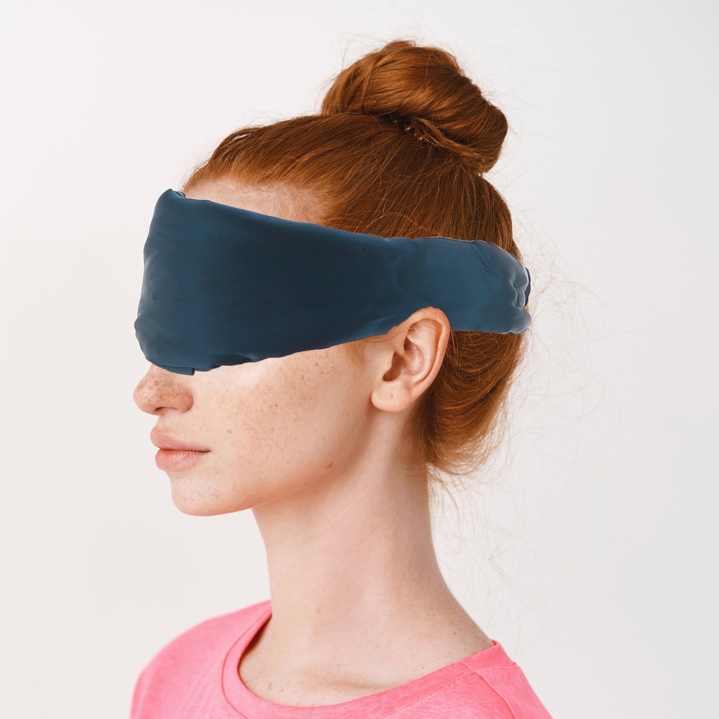 Sleep Eye Mask, Nature Silk Soft Large Wrap-Around 3D Eye Covers Peacock Blue