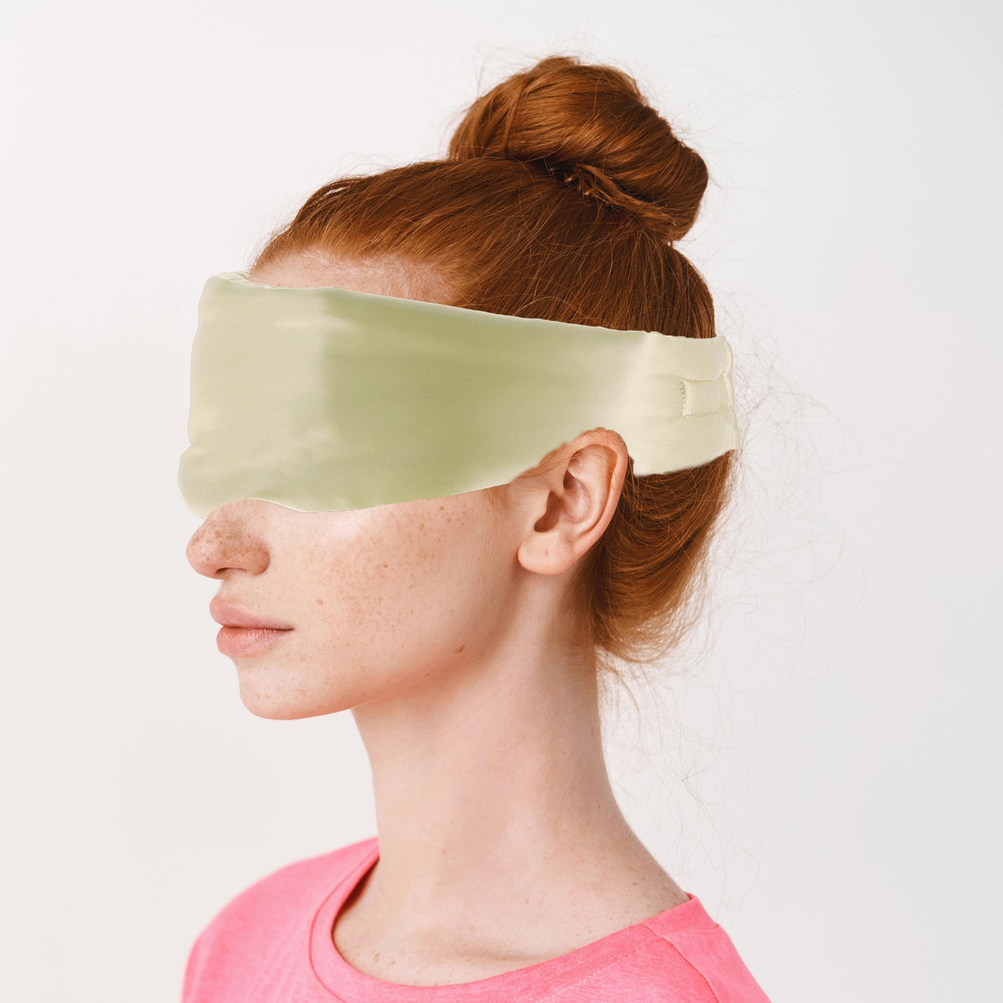 Sleep Eye Mask, Nature Silk Soft Large Wrap-Around 3D Eye Covers Champagne