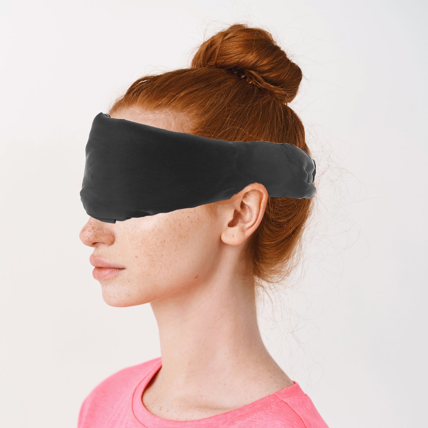 Sleep Eye Mask, Nature Silk Soft Large Wrap-Around 3D Eye Covers Black