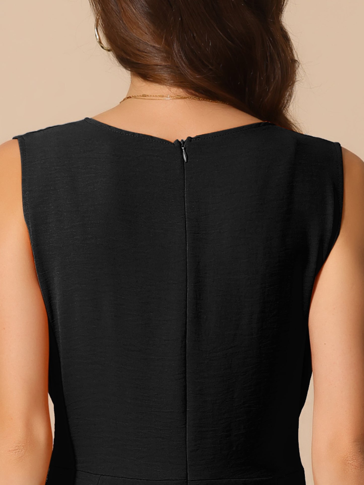 Women's V Neck Casual Sleeveless Romper Wide Leg Jumpsuit