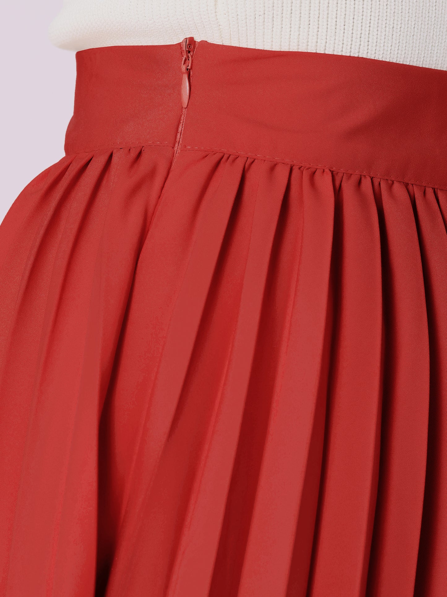 Women's Elastic High Waisted Work Flowy Long Pleated Maxi Skirt