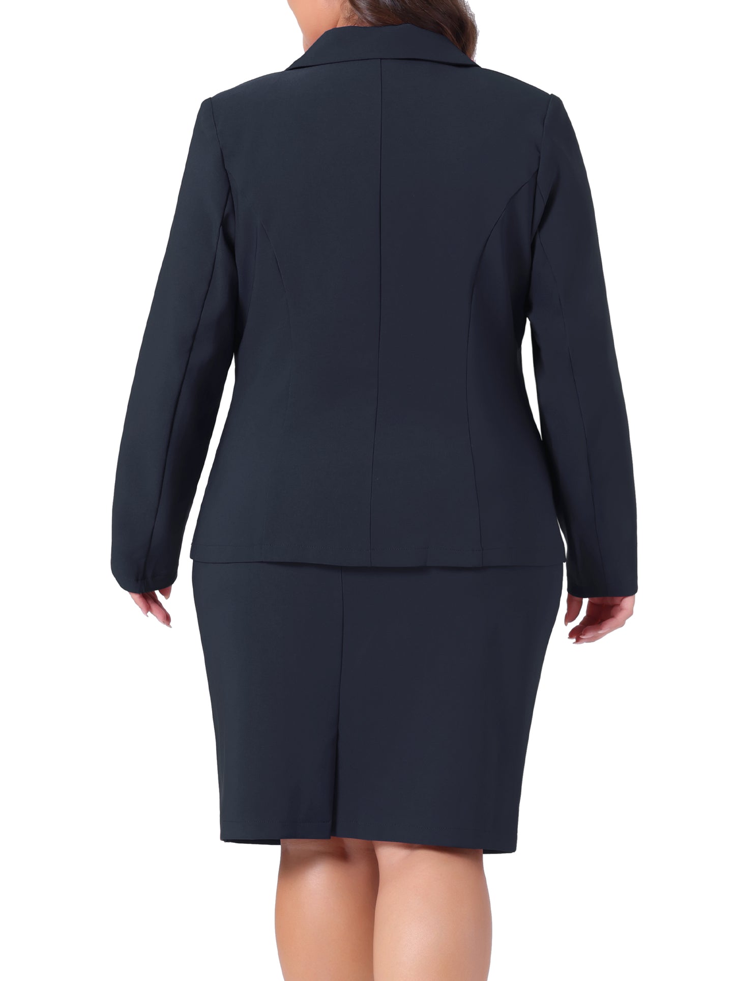 Women Plus Size Blazer and Skirt Suit Set 2 Piece Outfits Business Casual Suit Set