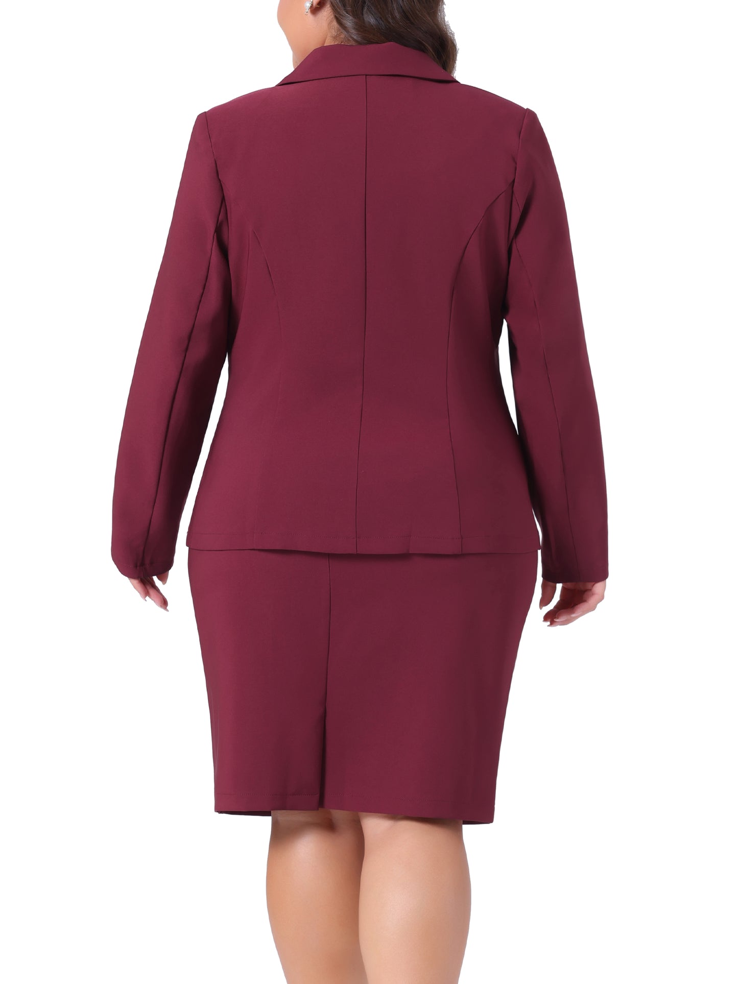 Women Plus Size Blazer and Skirt Suit Set 2 Piece Outfits Business Casual Suit Set