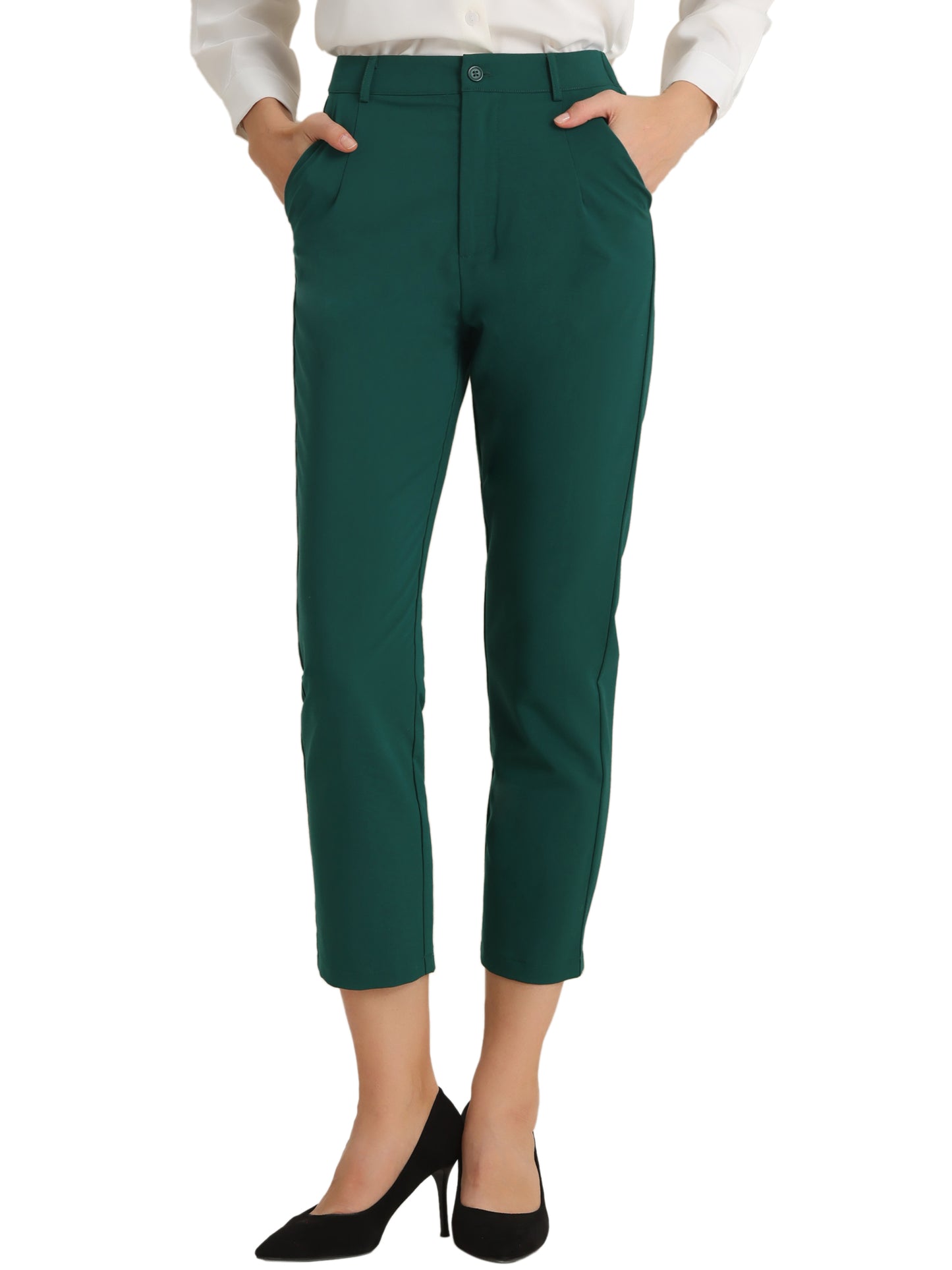 Pantalones de trabajo de cintura alta para mujer (disponibles en tallas grandes)