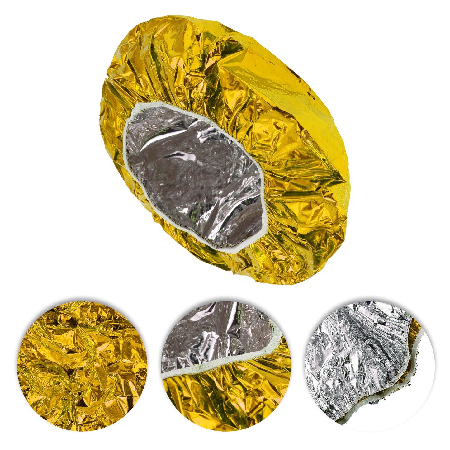 Women's Durable Shower Cap for Bathroom Business Travel Gold Tone 1 Pc