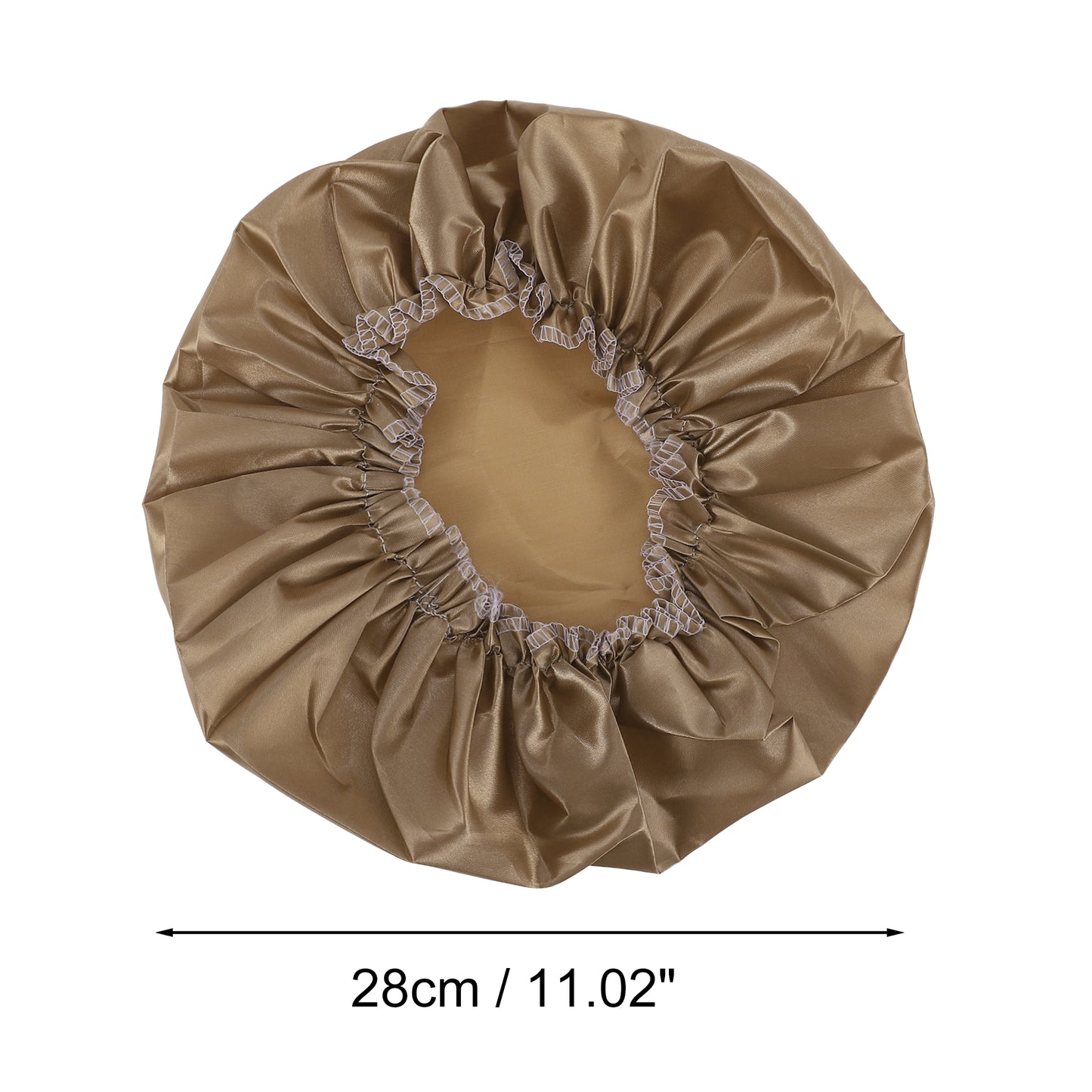 1 Pc Women's Waterproof Stretch Shower Cap for Bathroom Business Travel Khaki