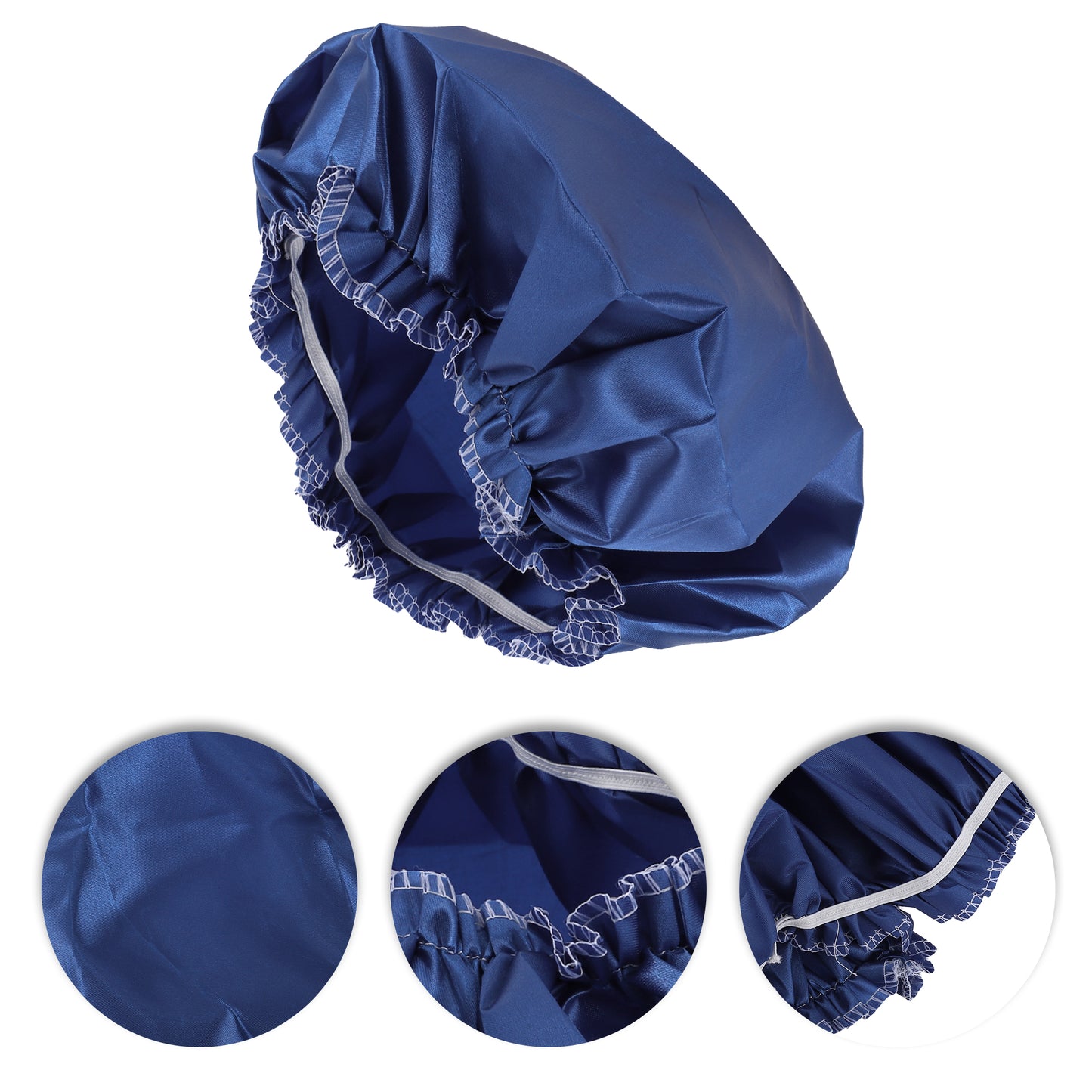 1 Pc Women's Waterproof Stretch Shower Cap for Bathroom Business Travel Blue