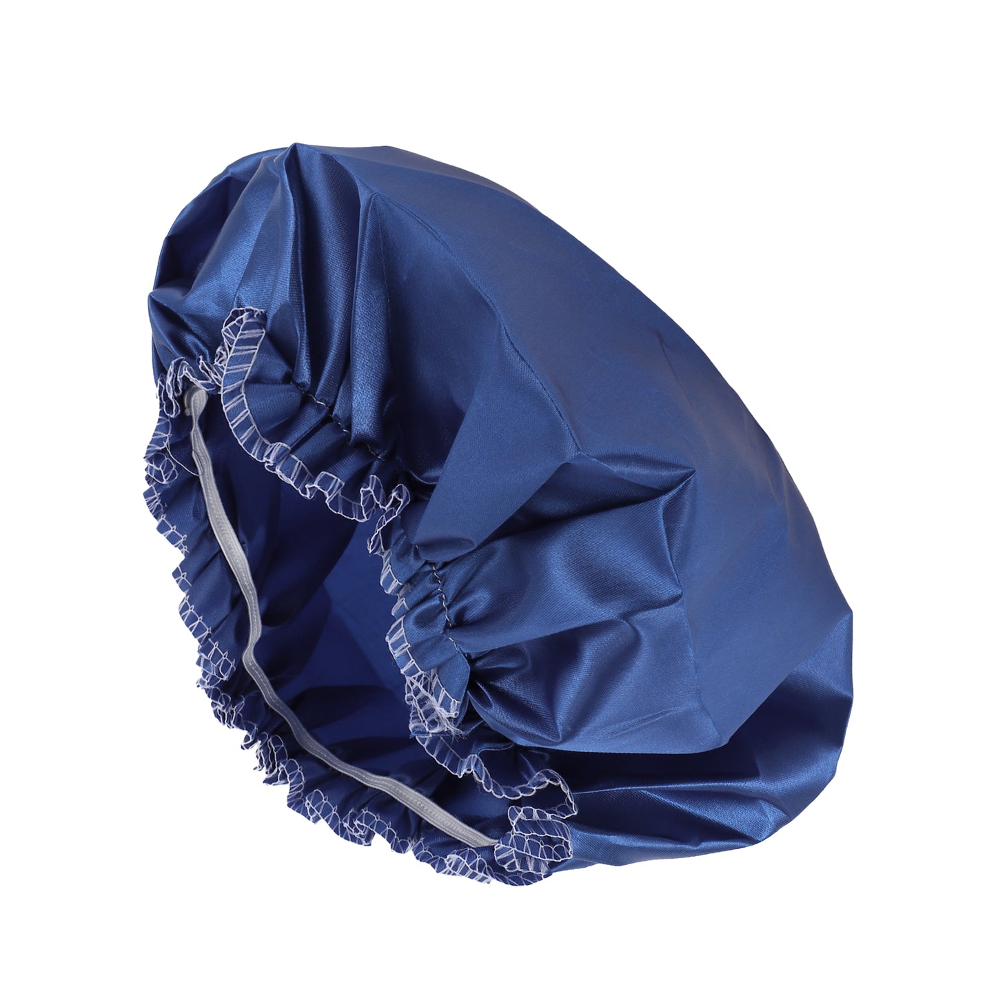 1 Pc Women's Waterproof Stretch Shower Cap for Bathroom Business Travel Blue