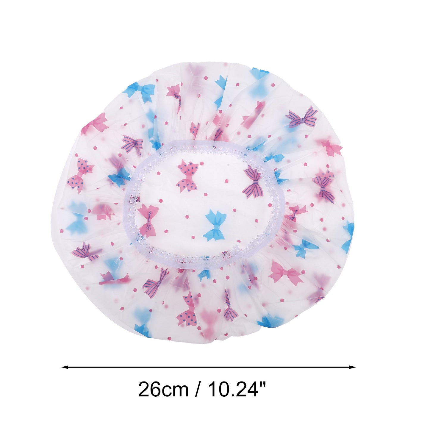 1 Pc Women's Comfortable Cute Shower Cap Blue Pink