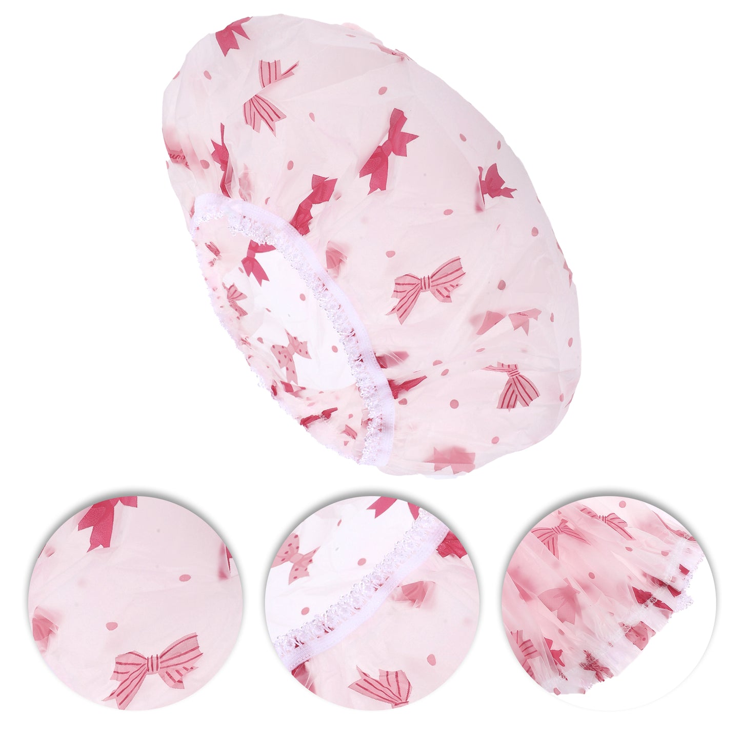 1 Pc Women's Comfortable Cute Shower Cap Pink
