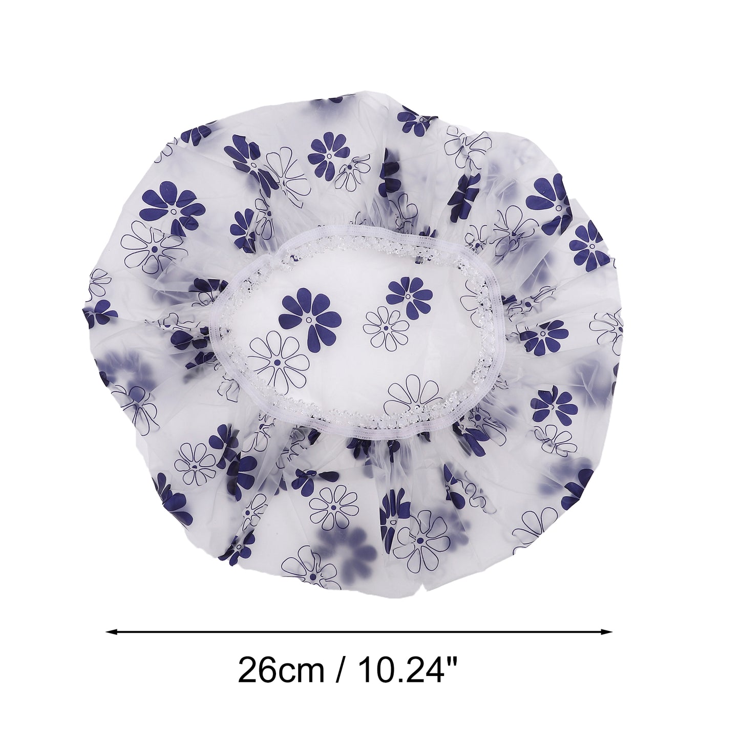 1 Pc Women's Lightweight Floral Shower Cap Purple