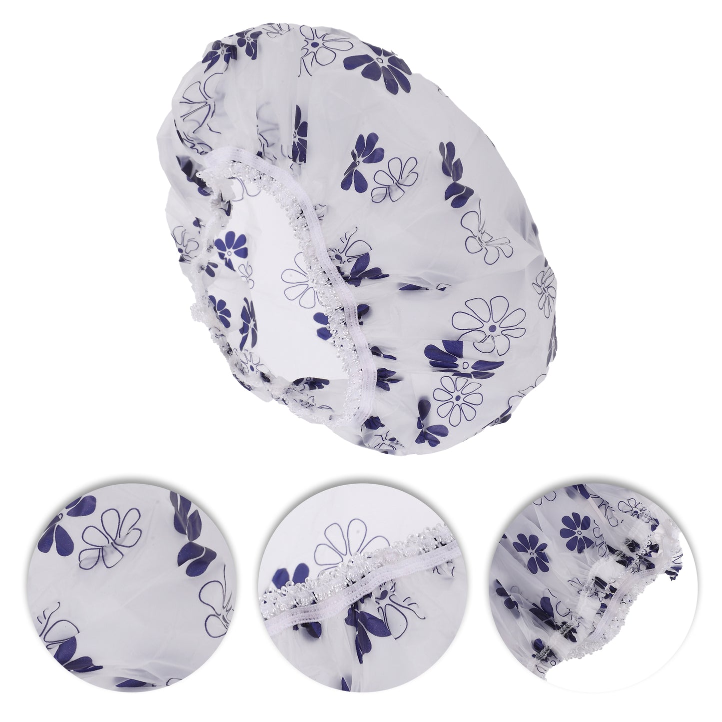 1 Pc Women's Lightweight Floral Shower Cap Purple