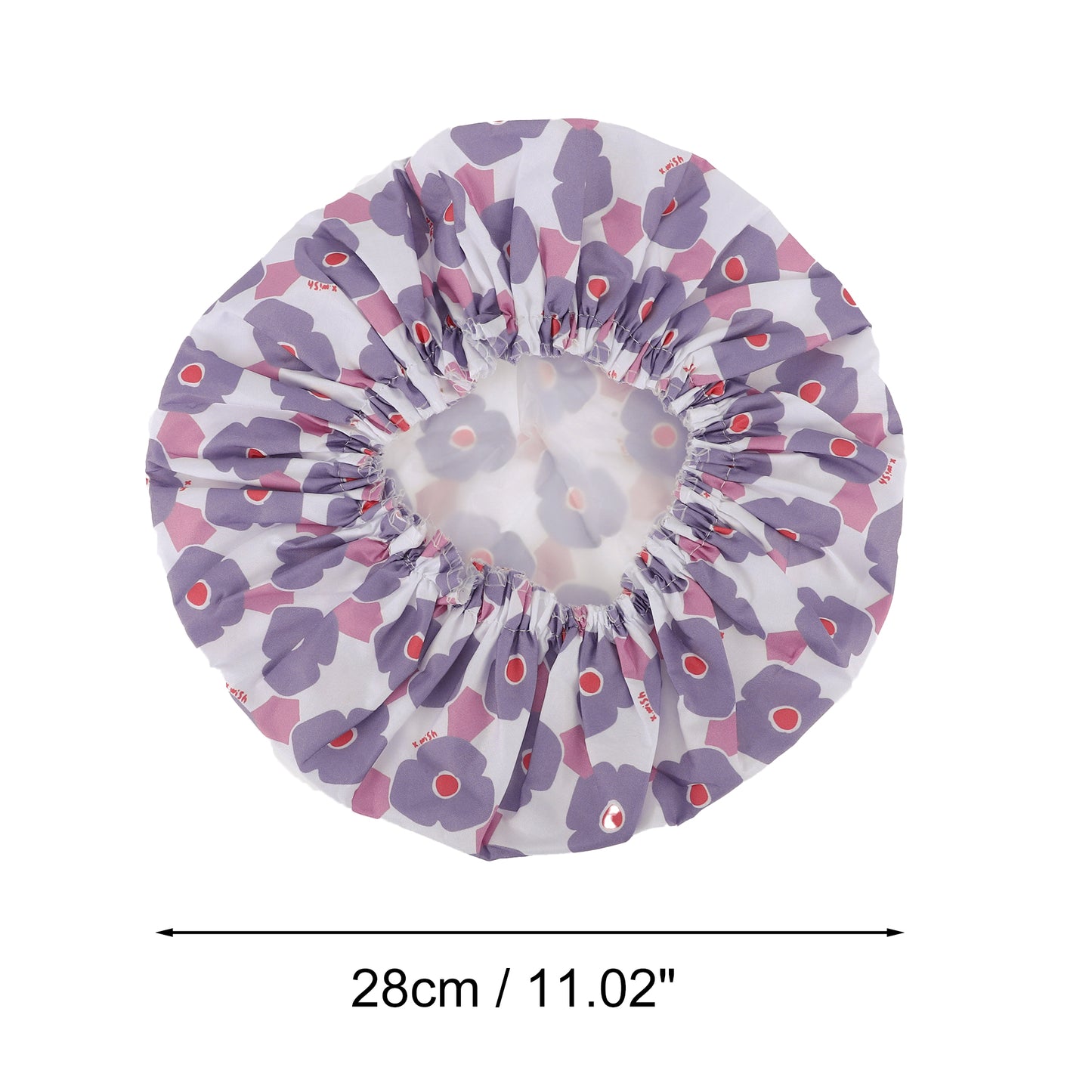 1 Pc Women's Flower Pattern Shower Cap Hair Cap for Bath Purple