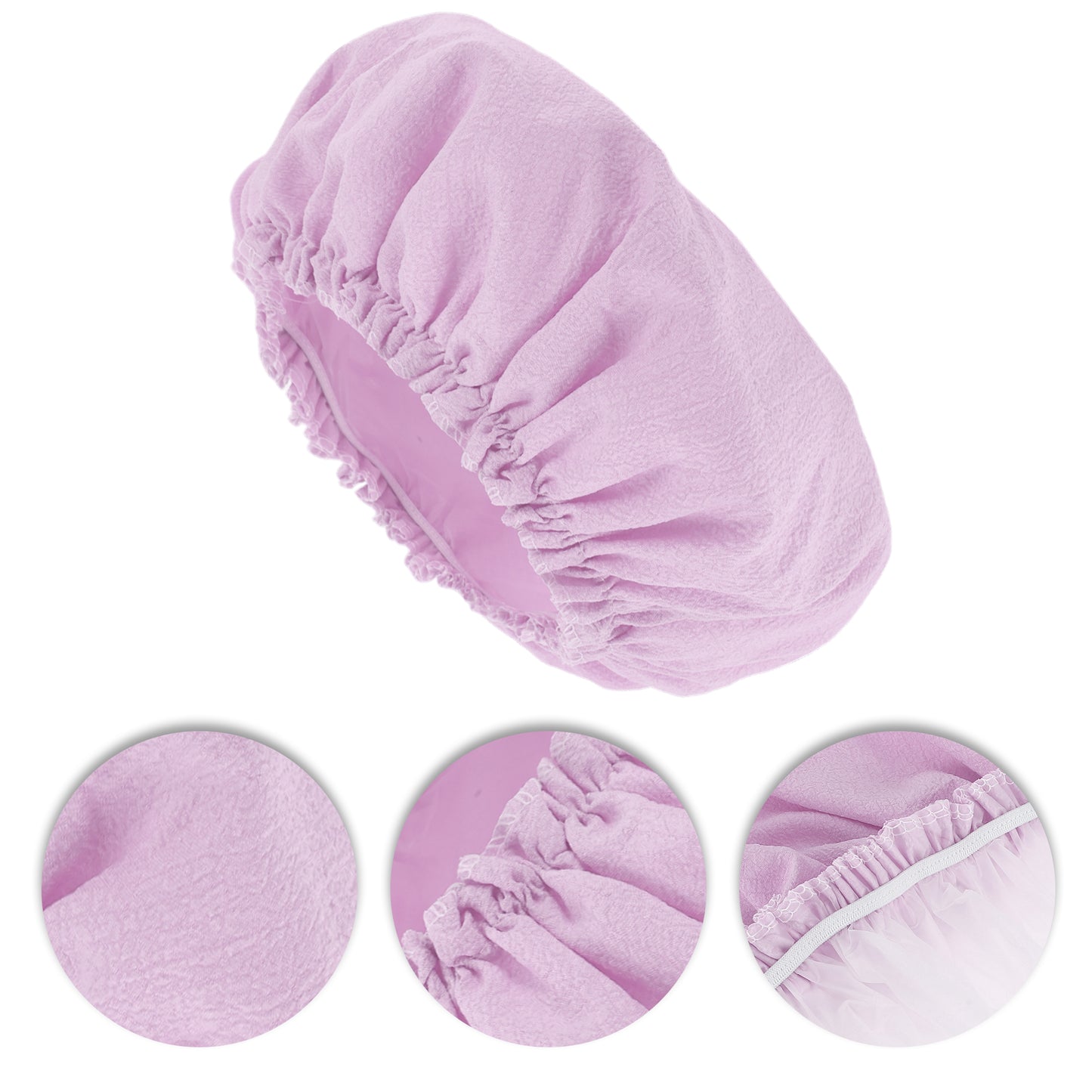 1 Pc Women's Lightweight Solid Bath Caps for Shower Light Purple