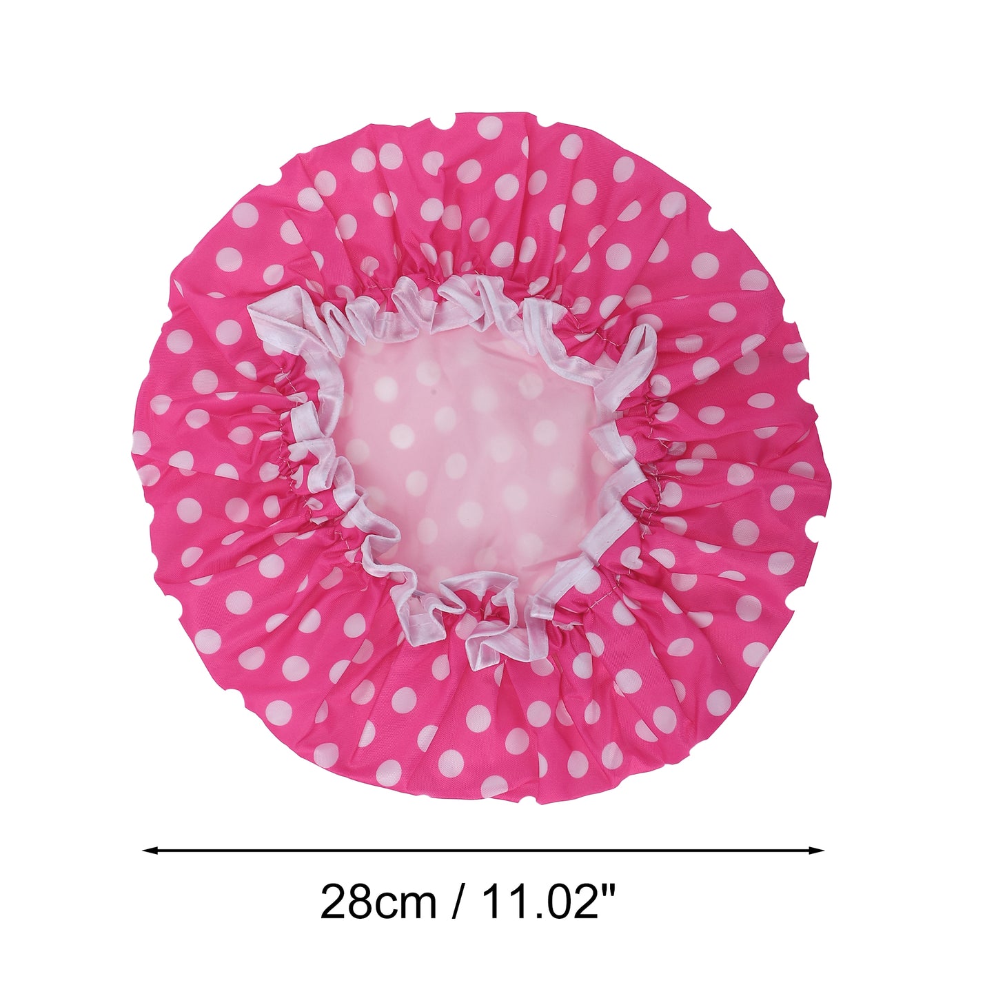 1 Pc Women's Comfortable Polka Dots Shower Cap Bath Caps Pink