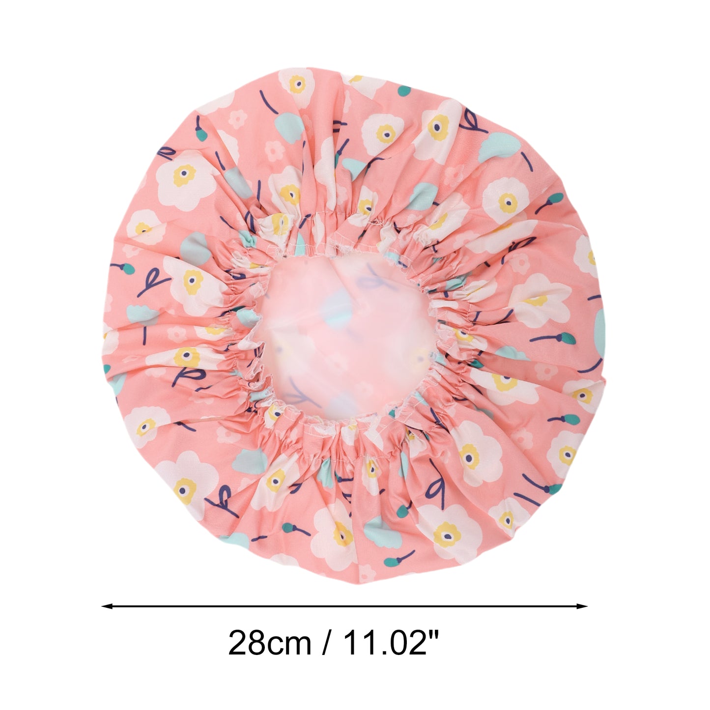 1 Pc Women's Flower Pattern Bath Cap Shower Cap Pink
