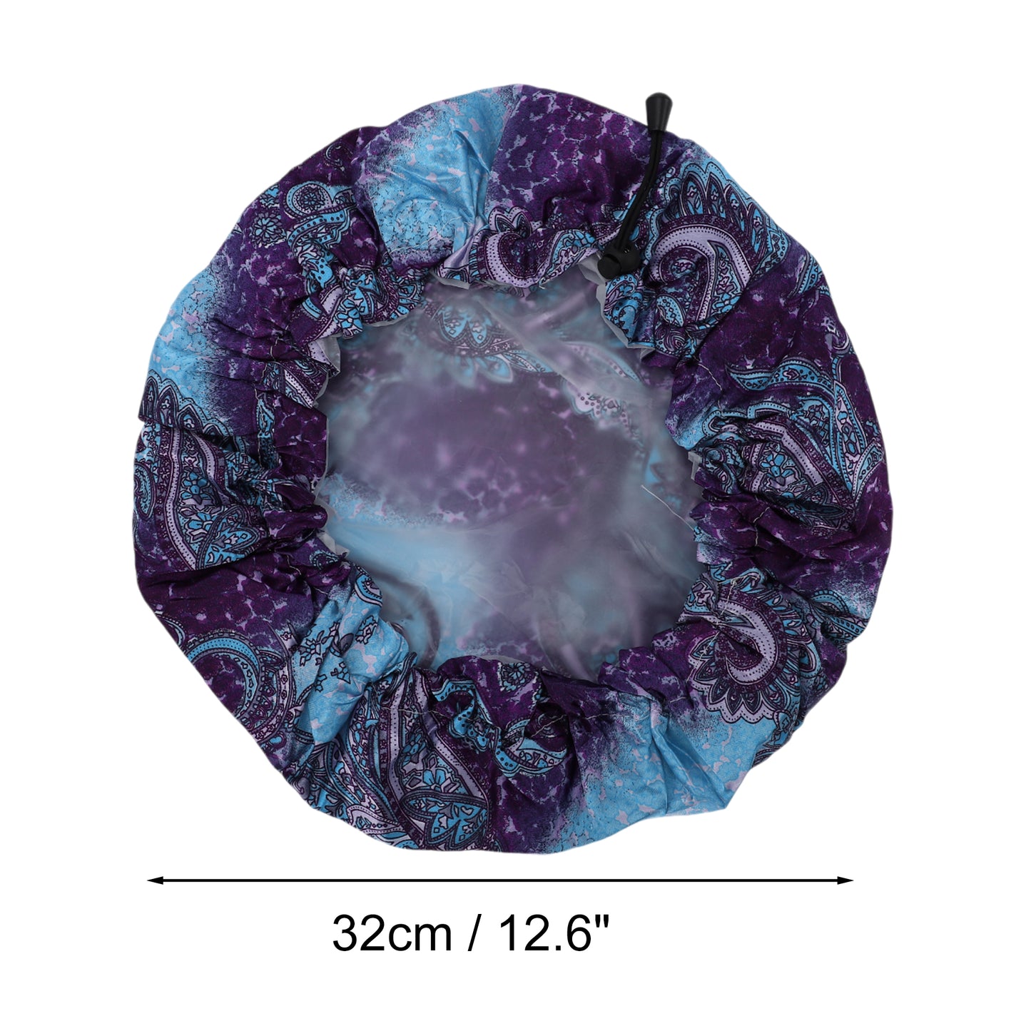 1 Pc Women's Adjustable Shower Cap Boho Bath Hair Cap Blue Purple