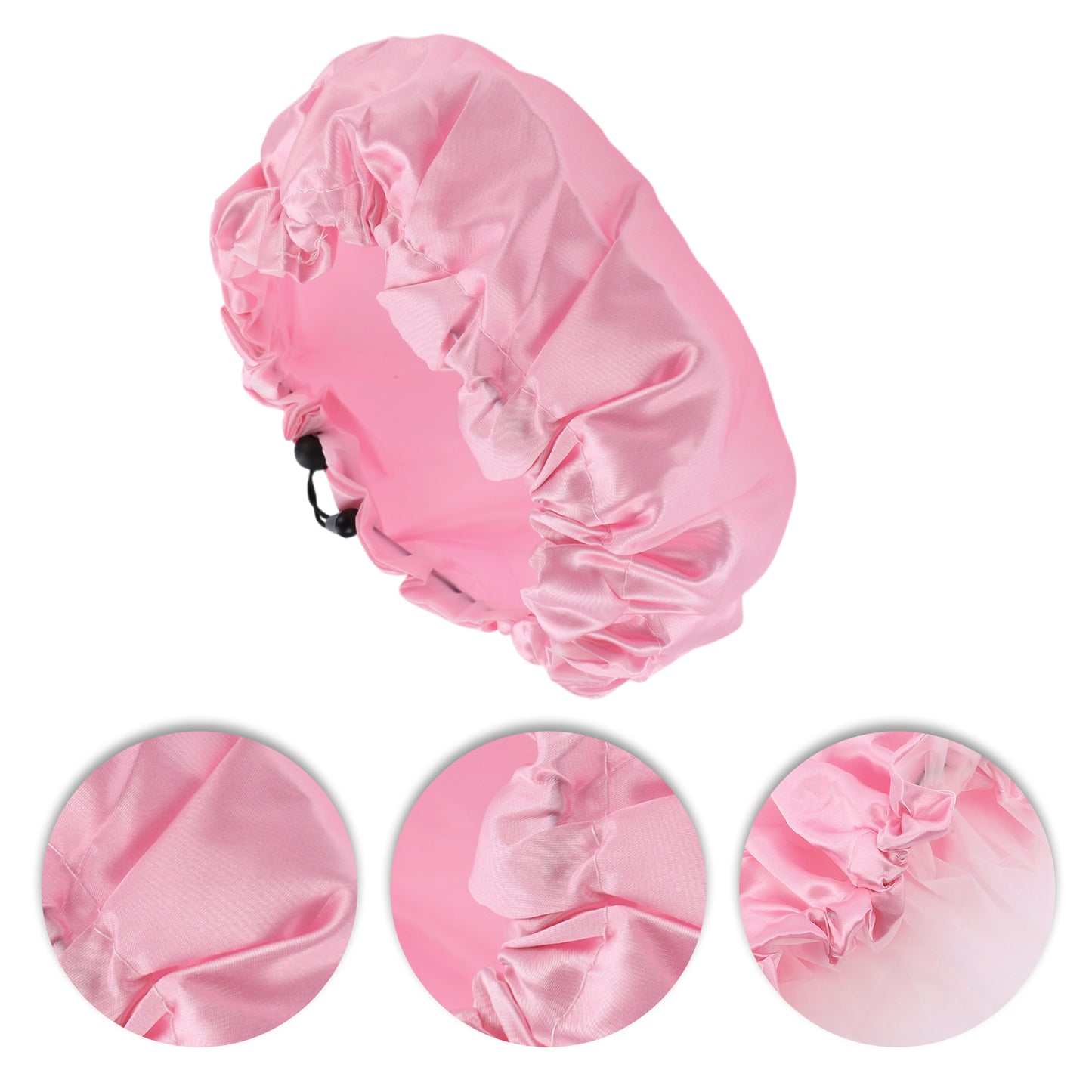 1 Pc Women Adjustable Bath Shower Cap for Bathroom Business Travel Pink