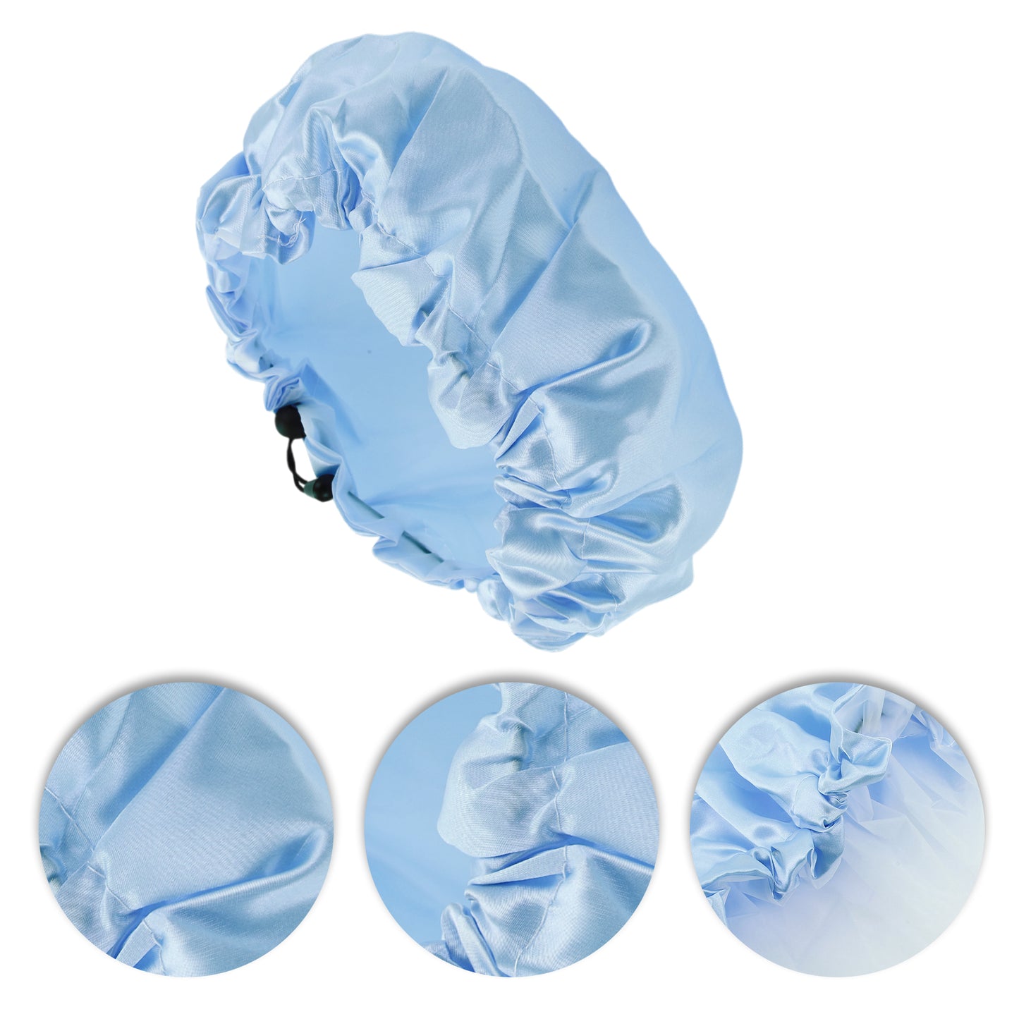 1 Pc Women Adjustable Bath Shower Cap for Bathroom Business Travel Blue