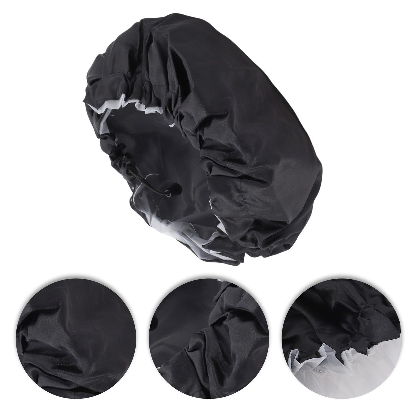 1 Pc Women Adjustable Bath Shower Cap for Bathroom Business Travel Black