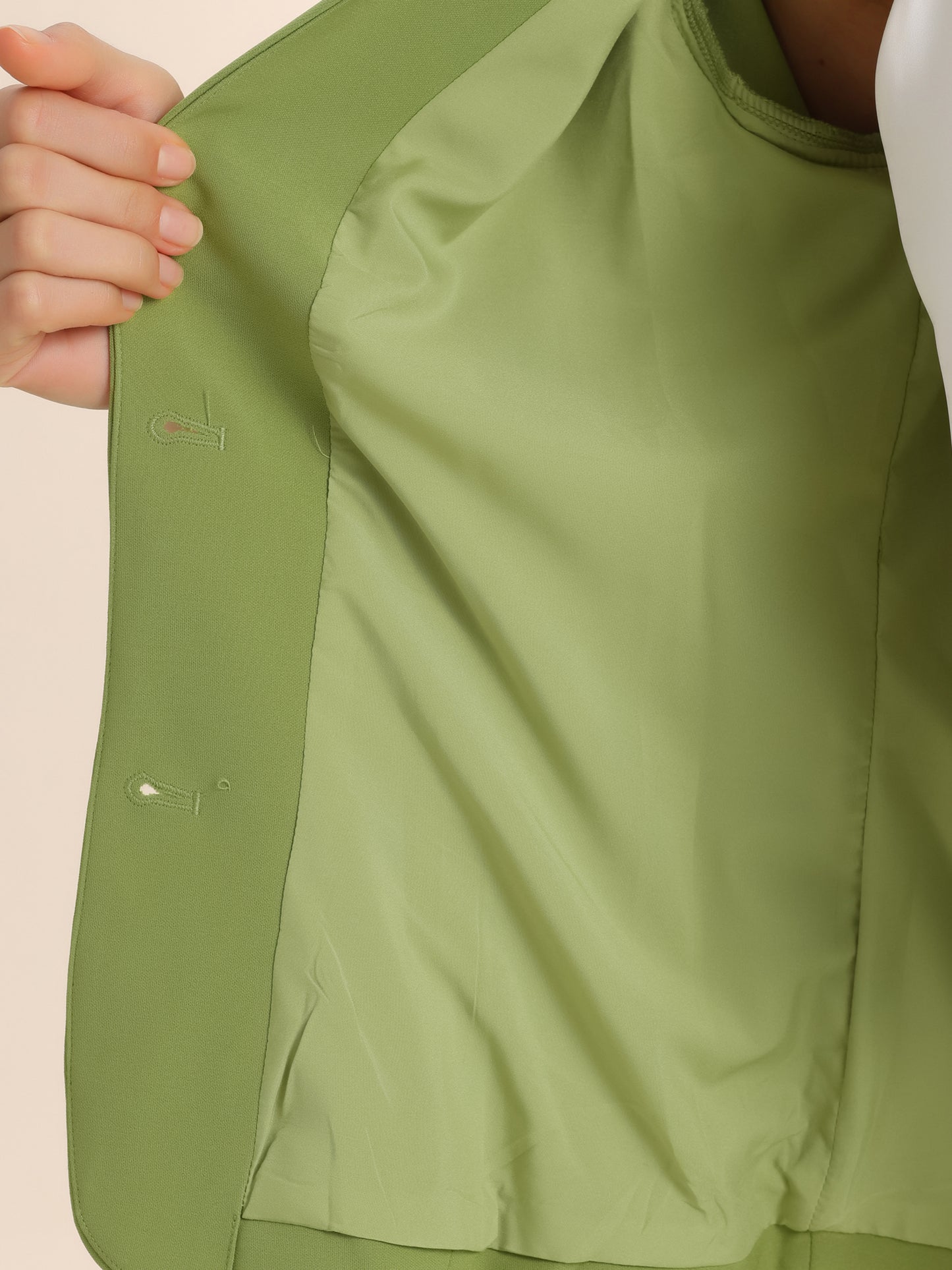 Women's 2 Piece Suit Skirt Set Business Formal Collarless Blazer and Pencil Skirt
